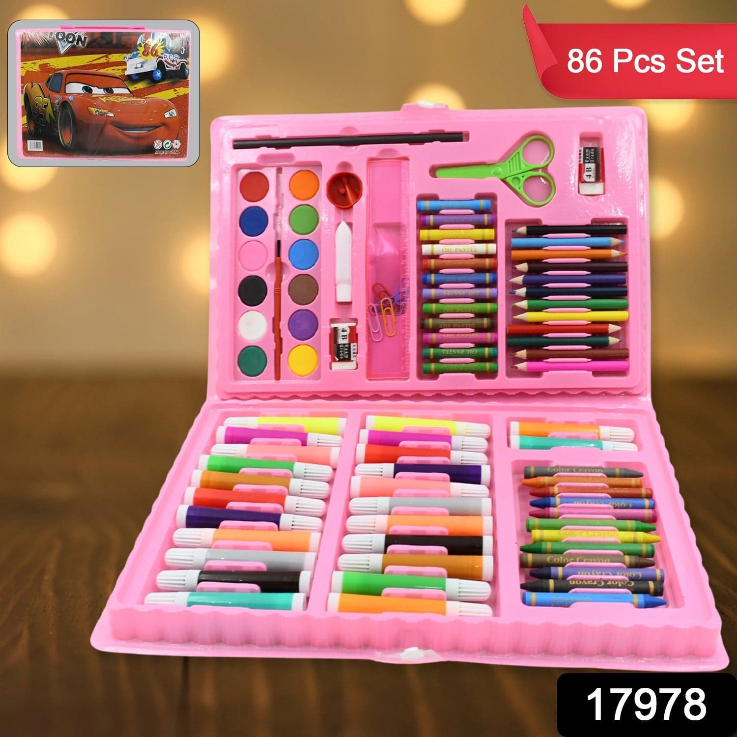 17978 Art Set Kids Art Supplies Coloring Case Kit Painting & Drawing Sets For Kids Boys Girls Gifts Toys Age 4 & Above - Mix Colors thumbnail 3