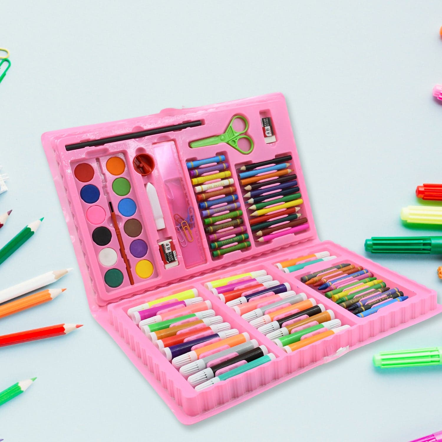 17978 Art Set Kids Art Supplies Coloring Case Kit Painting & Drawing Sets For Kids Boys Girls Gifts Toys Age 4 & Above - Mix Colors thumbnail 6