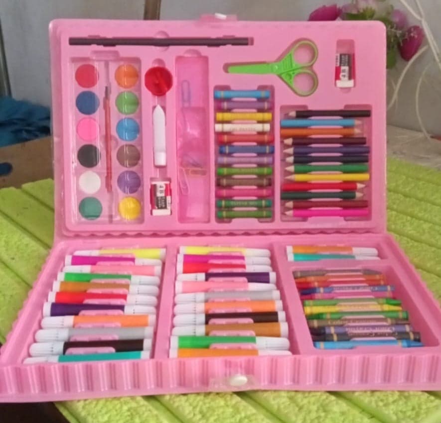 17978 Art Set Kids Art Supplies Coloring Case Kit Painting & Drawing Sets For Kids Boys Girls Gifts Toys Age 4 & Above - Mix Colors thumbnail 7