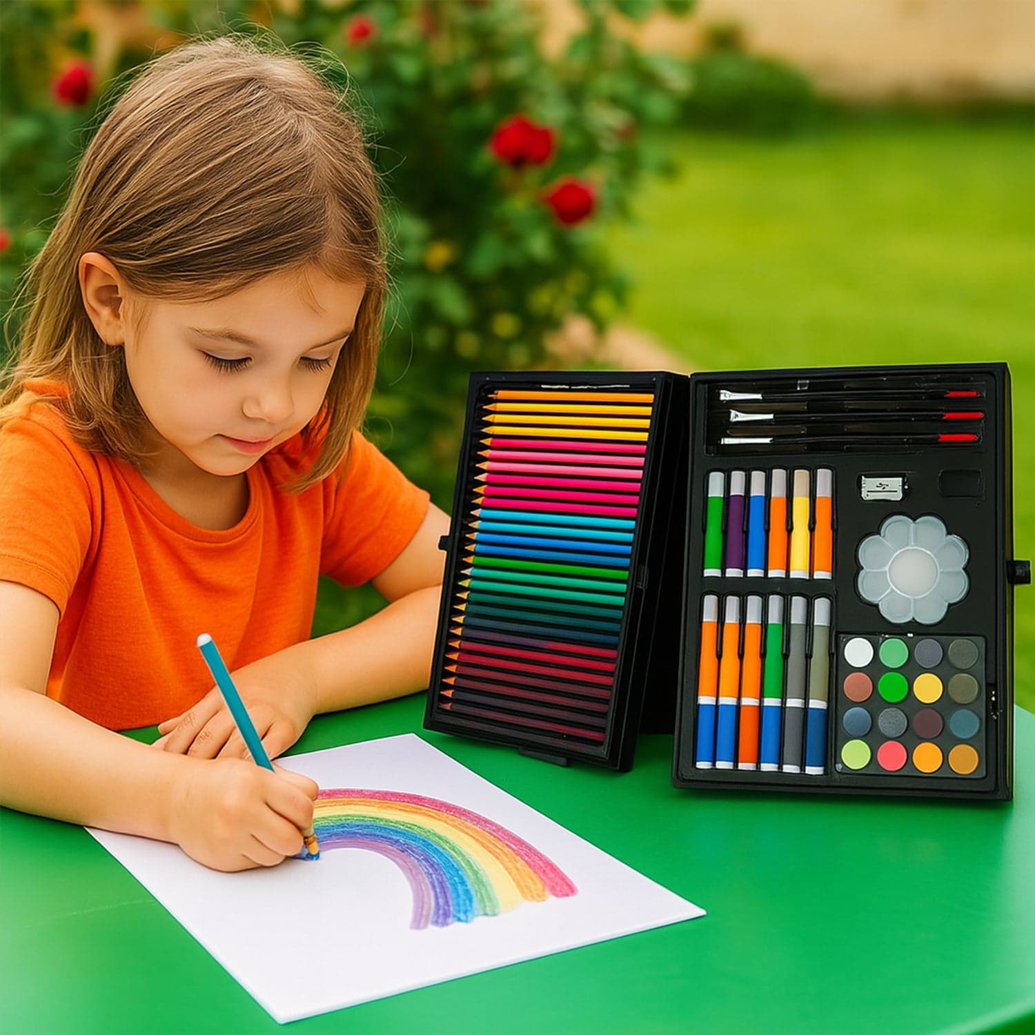 17980 Professional Art Set-Drawing Painting Sketching Coloring Kids Set All In 1 Art Case Perfect For Kids With Unicorn Design Case thumbnail 3