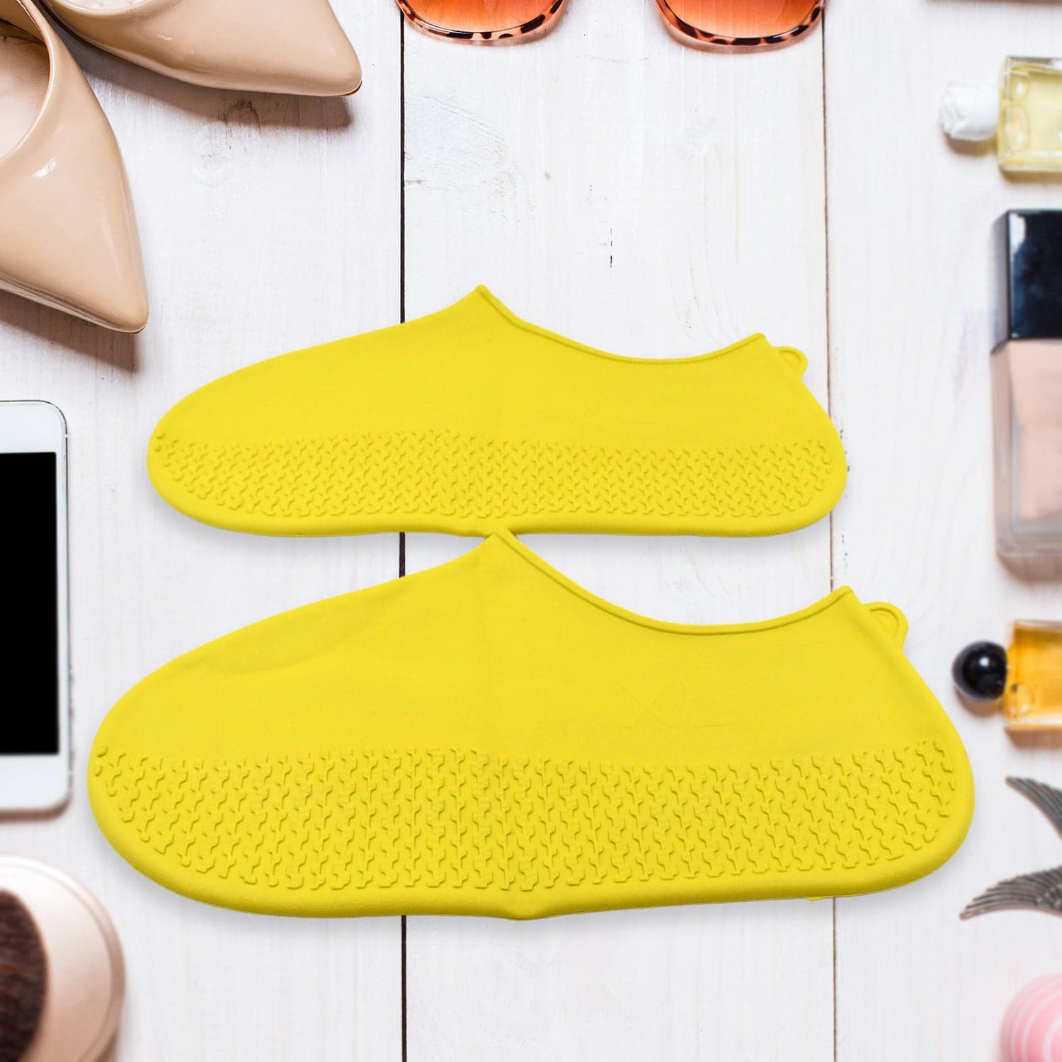Non-Slip Silicone Rain Reusable Anti skid Waterproof Fordable Boot Shoe Cover (Extra Large Size (XL)/ 1 Pair / Mix Color) thumbnail 3