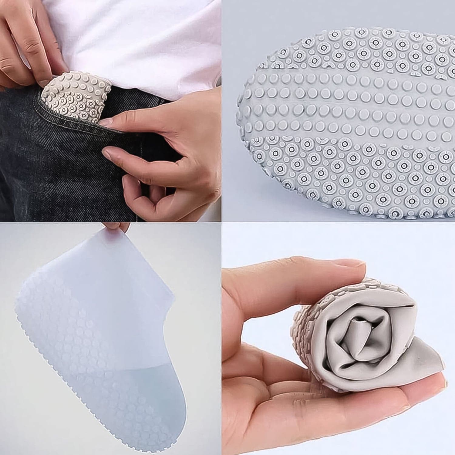 Non-Slip Silicone Rain Reusable Anti skid Waterproof Fordable Boot Shoe Cover (Large Size / 1 Pair / Mix Color) thumbnail 3