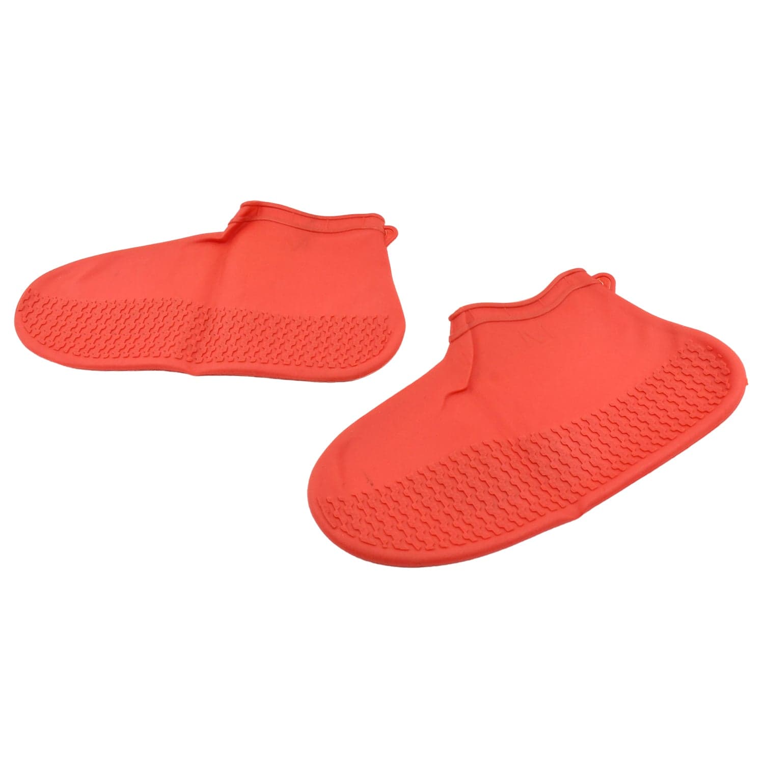 Non-Slip Silicone Rain Reusable Anti skid Waterproof Fordable Boot Shoe Cover (Medium Size / 1 Pair / Red) thumbnail 6
