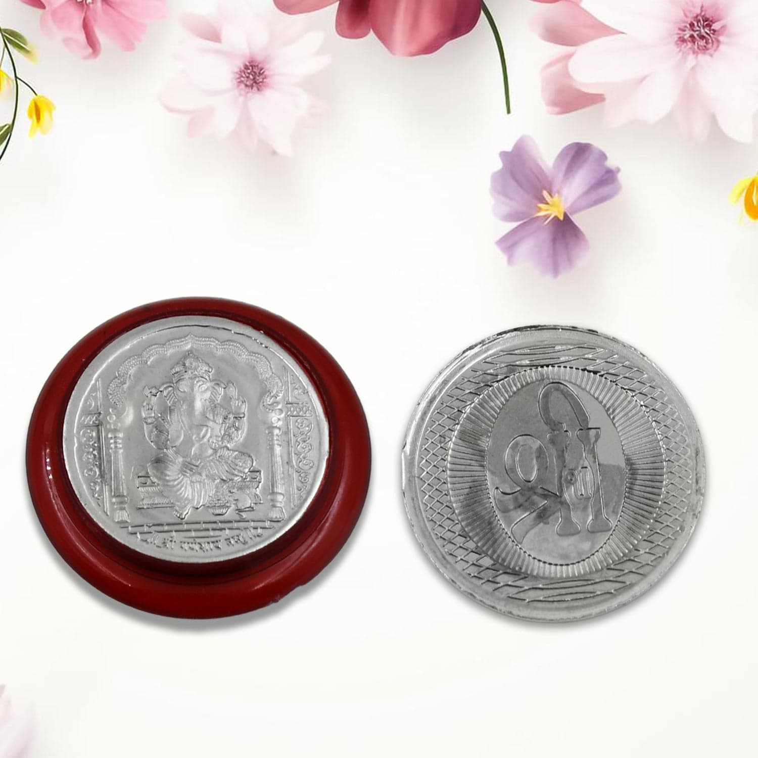 Ganesh Ji, Silver Color Coin For Gift & Pooja | Silver Coin | Silver Coin / Diwali Gift (1 Pc / (Metal Is Not Silver) thumbnail 3