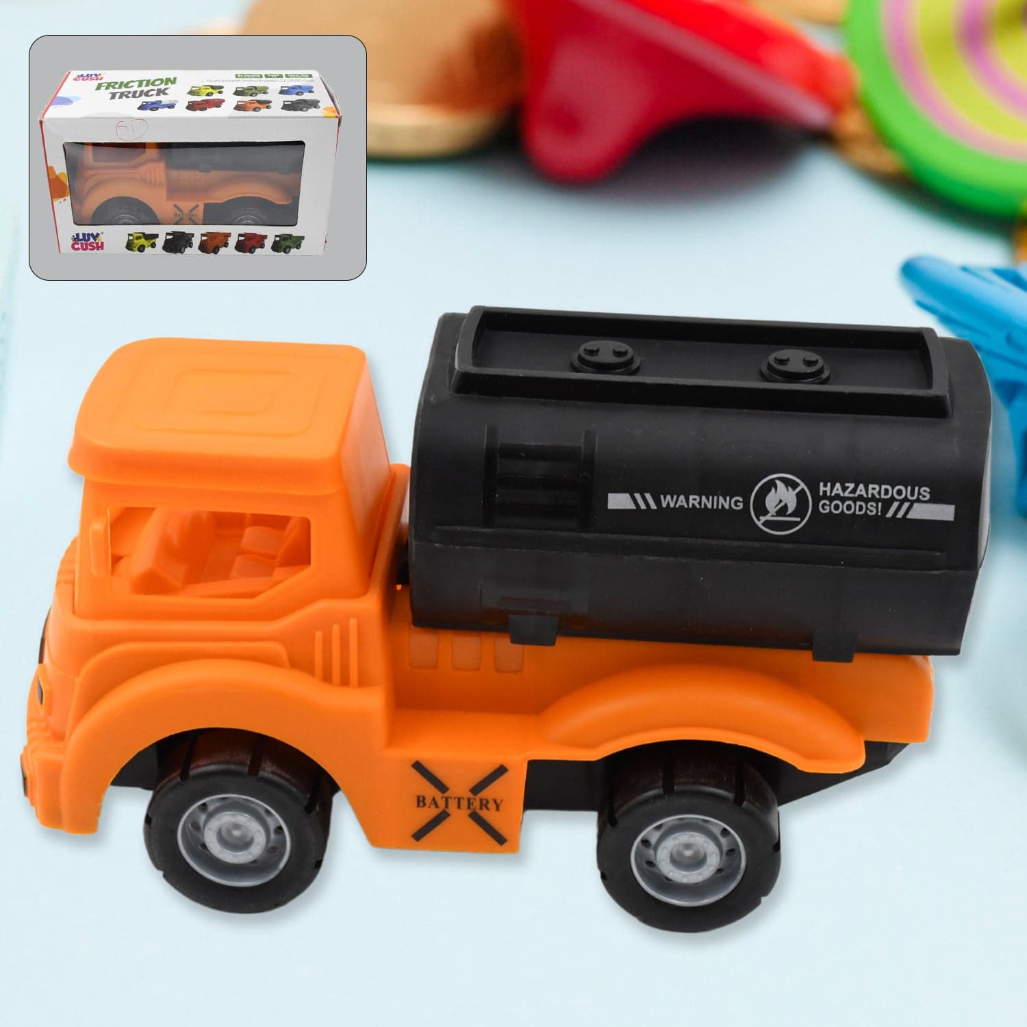 Tanker Truck Toys For Kids, Friction Power Vehicles Toy Truck, Plastic Truck, Friction Power Toy Trucks For Boys Girls, & Kids (1 Pc / Mix Color) thumbnail 3