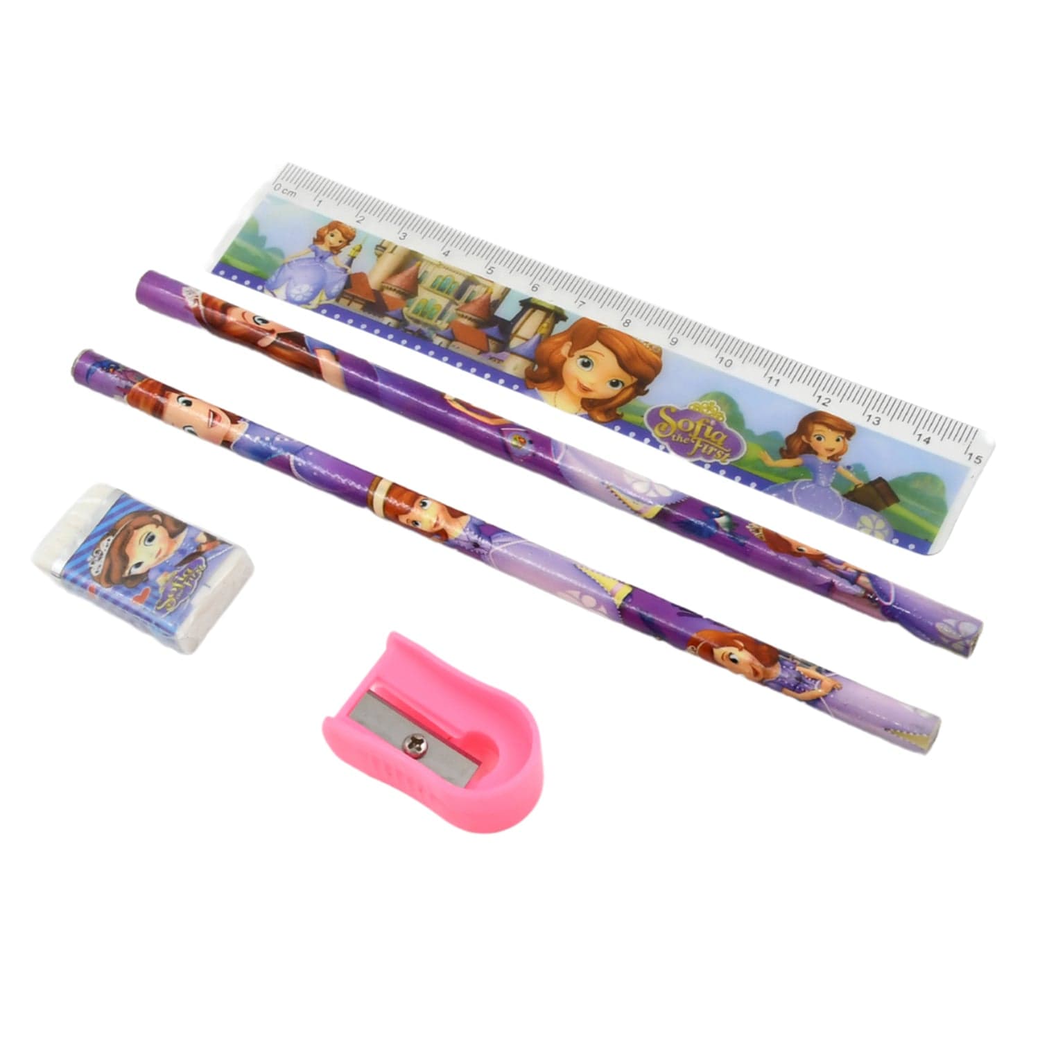 5 In 1 Mix Stationery Gift Set For Kids, Stationary Set Including 2 Pencil, Ruler, Rubber, Pencil Sharpener, School, Office Product Gift (5 Pcs Set) thumbnail 4