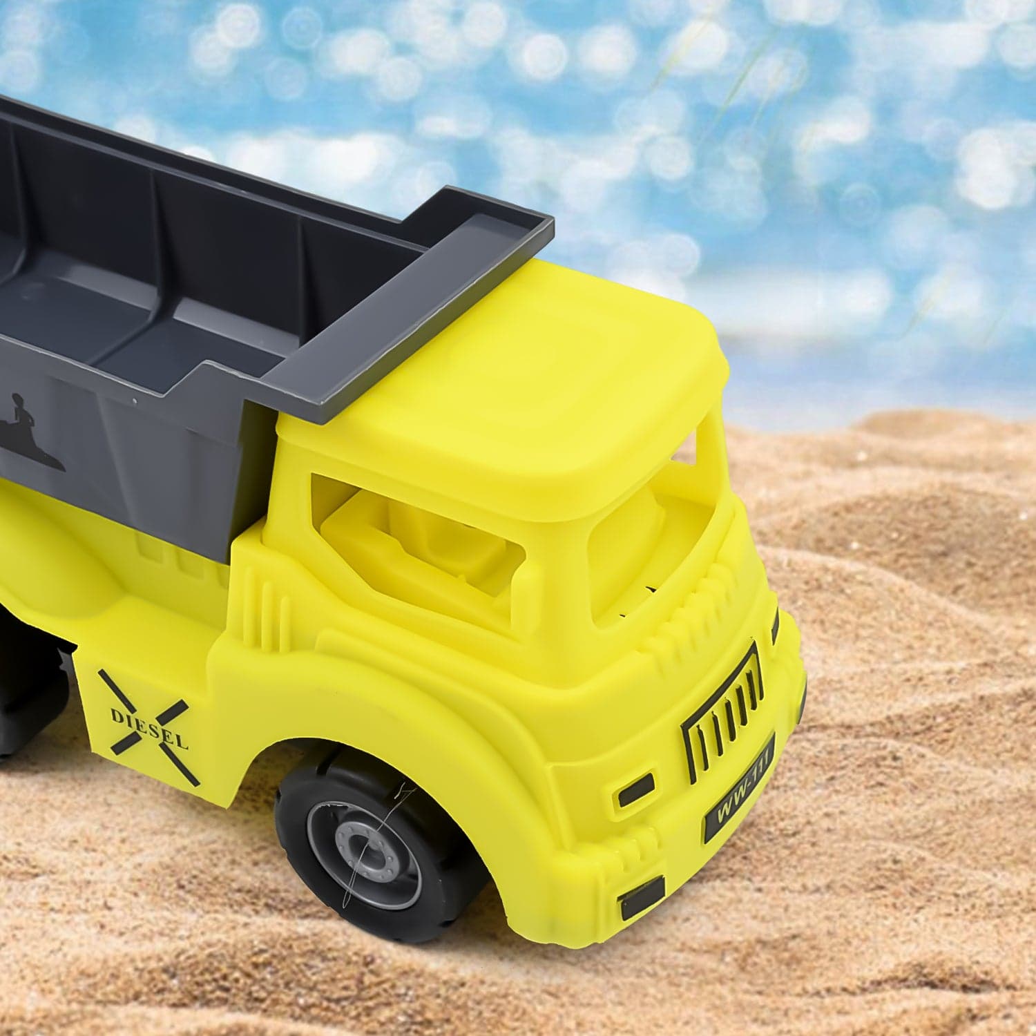 Friction Powered Dumper Toy Truck For Kids (1 Pc) Yellow thumbnail 4