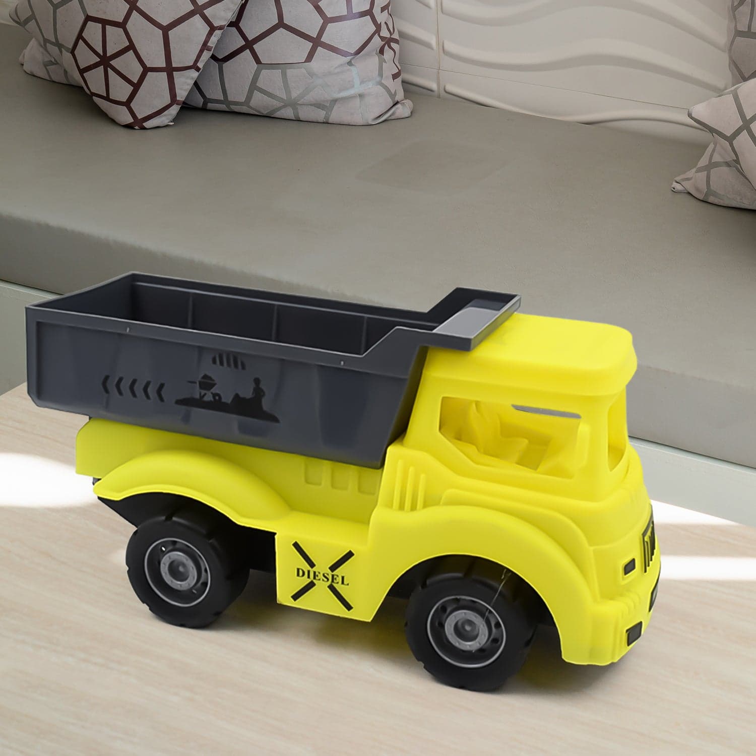Friction Powered Dumper Toy Truck For Kids (1 Pc) Yellow thumbnail 5