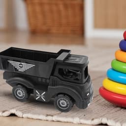 Friction Powered Dumper Toy Truck For Kids (1 Pc) Black