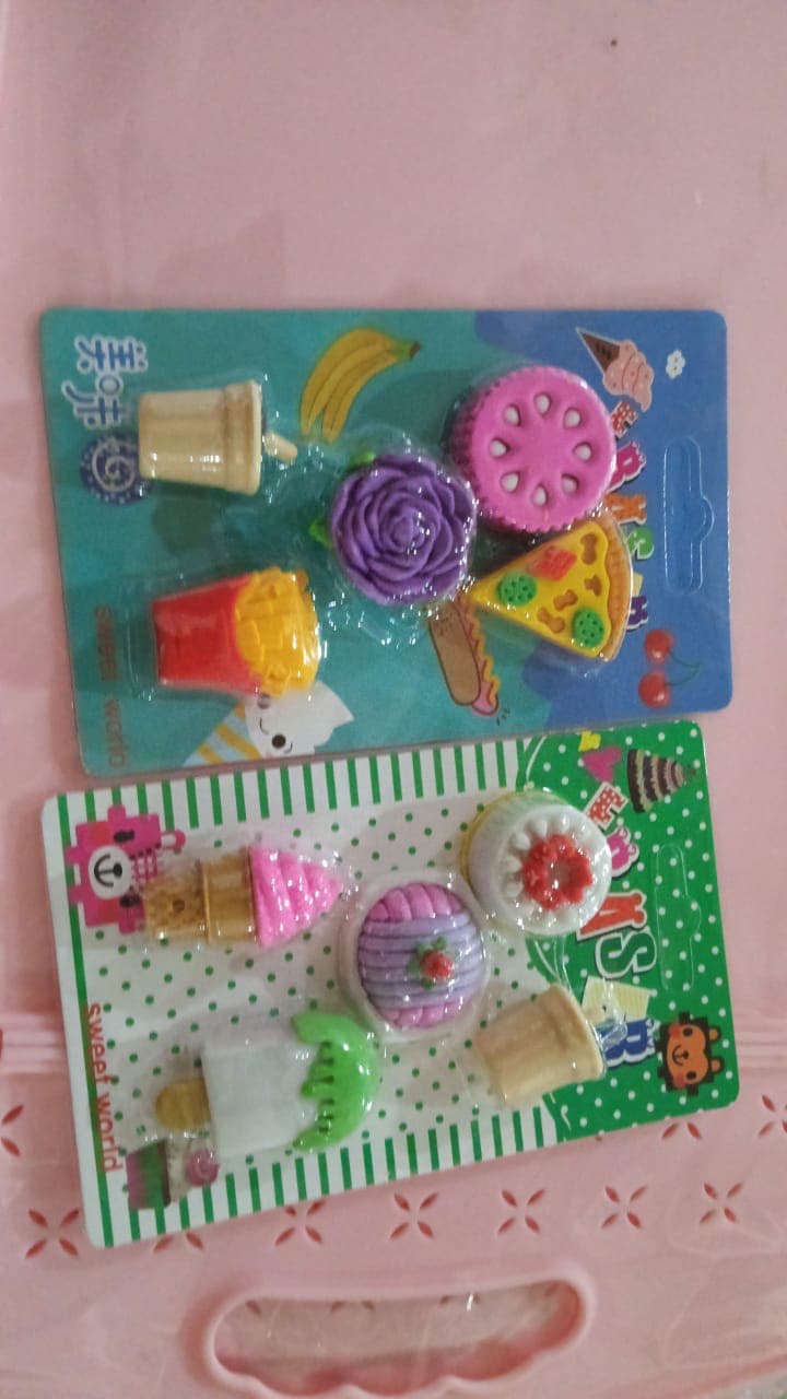 3D Mix Design Fancy & Stylish Colorful Erasers thumbnail 10