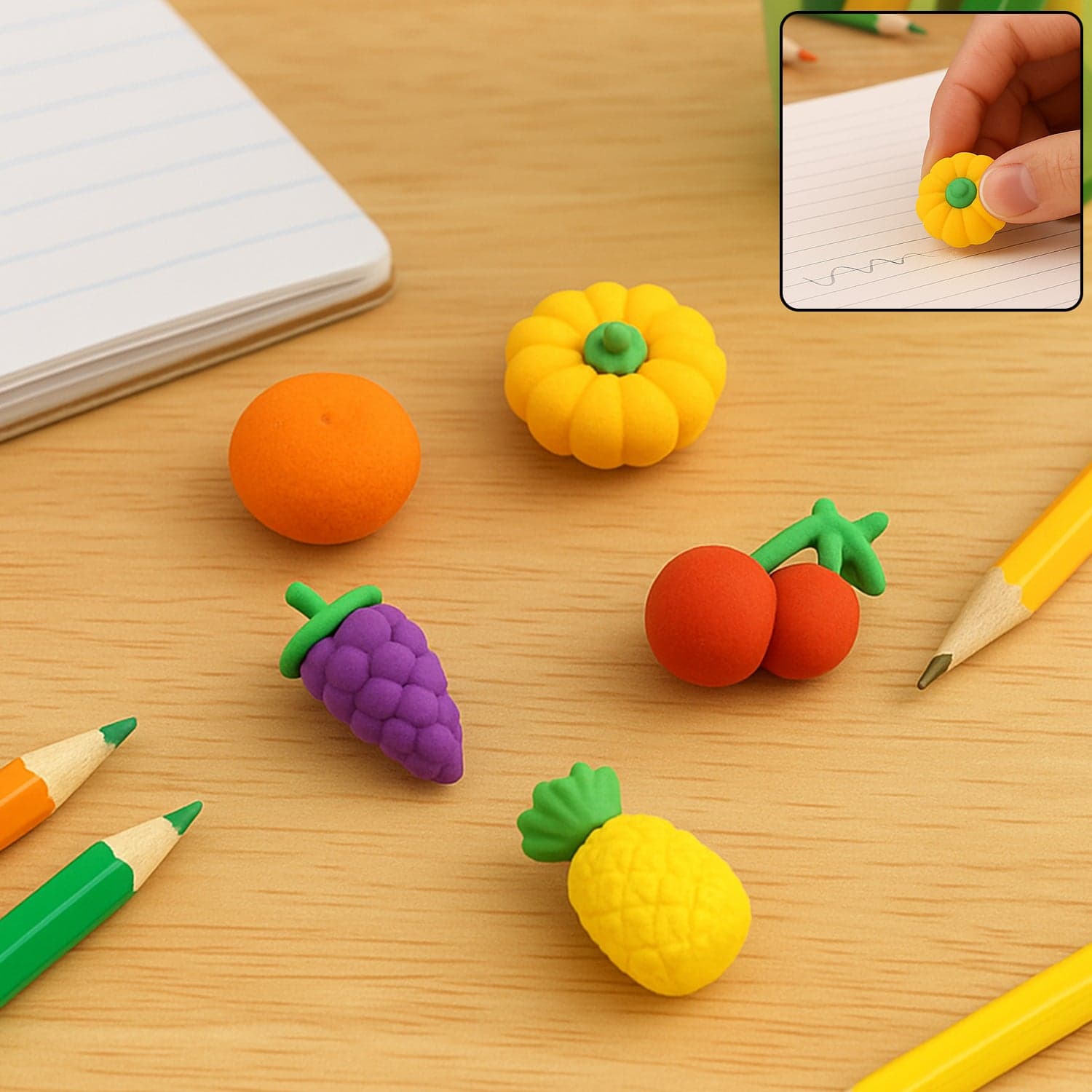 3D Mix Design Fancy & Stylish Colorful Erasers of Cute Novelty Eraser Set for Kids & School Prize (1 Set) thumbnail 1