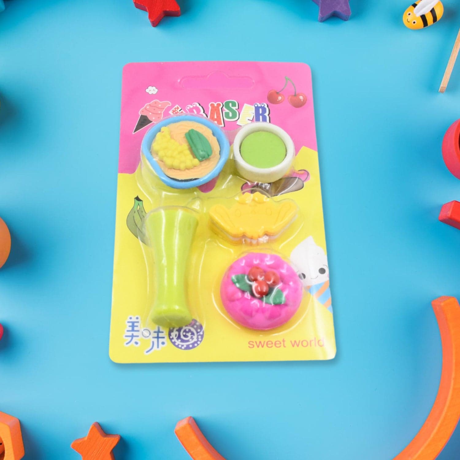 3D Mix Design Fancy & Stylish Colorful Erasers of Cute Novelty Eraser Set for Kids & School Prize (1 Set) thumbnail 10