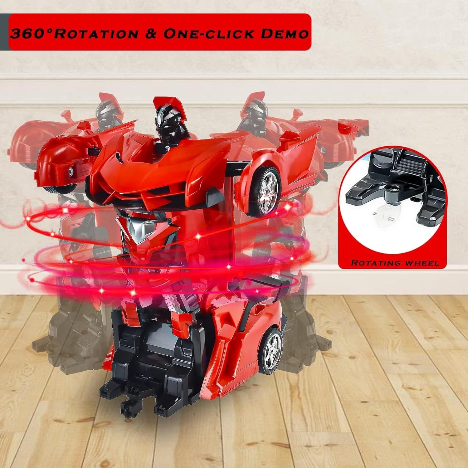 2 In 1 Automatic Robot Converted Remote Control Car With Light Scale 360°Drifting Deformation Robot Car Toy Kids Boys thumbnail 6