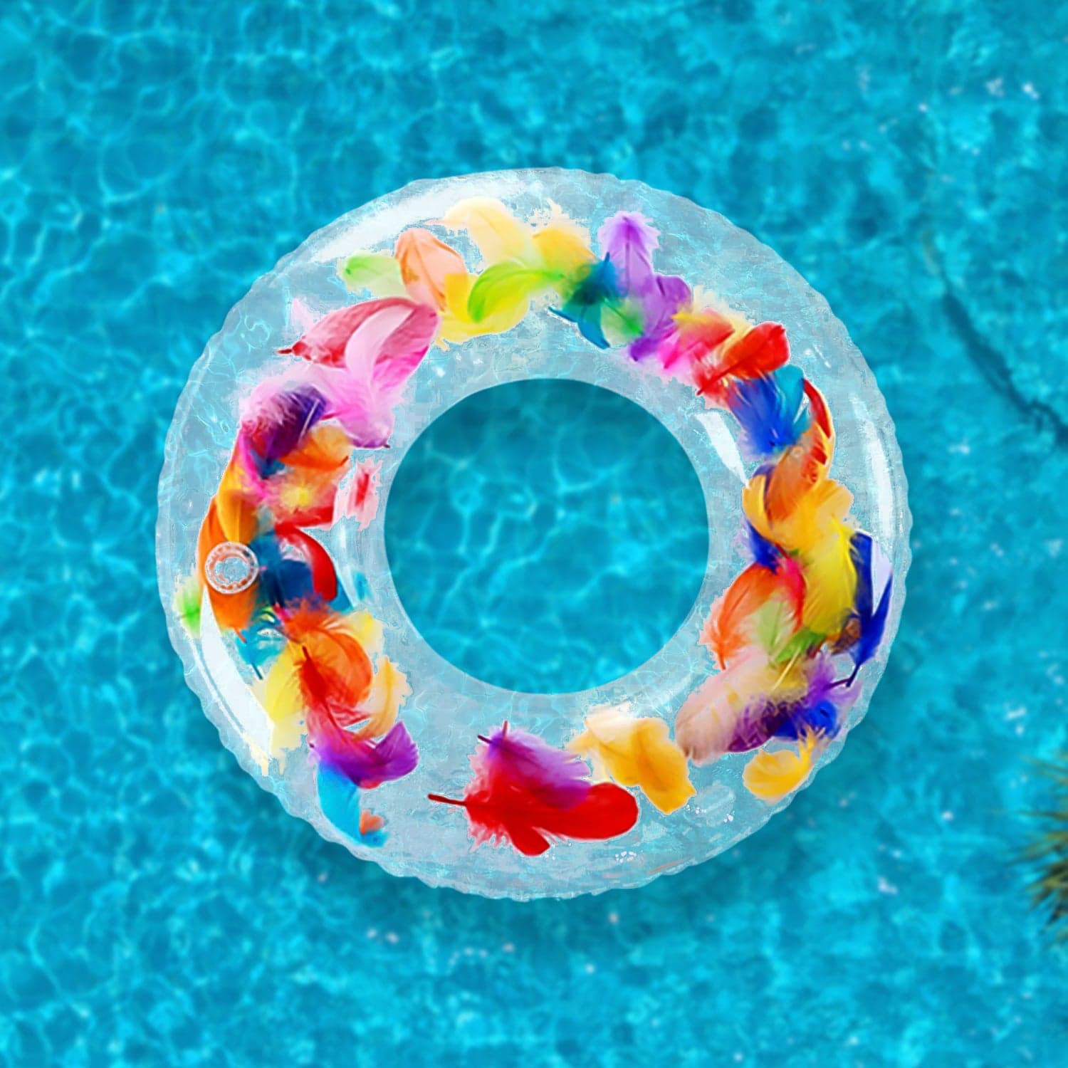Swim Ring, For Adults, Conveniently Portable, Feathers, Swimming Ring, For Water Play, For Beaches, Swimming, Summer Vacation, Women'S, Men'S (1 Pc) thumbnail 2