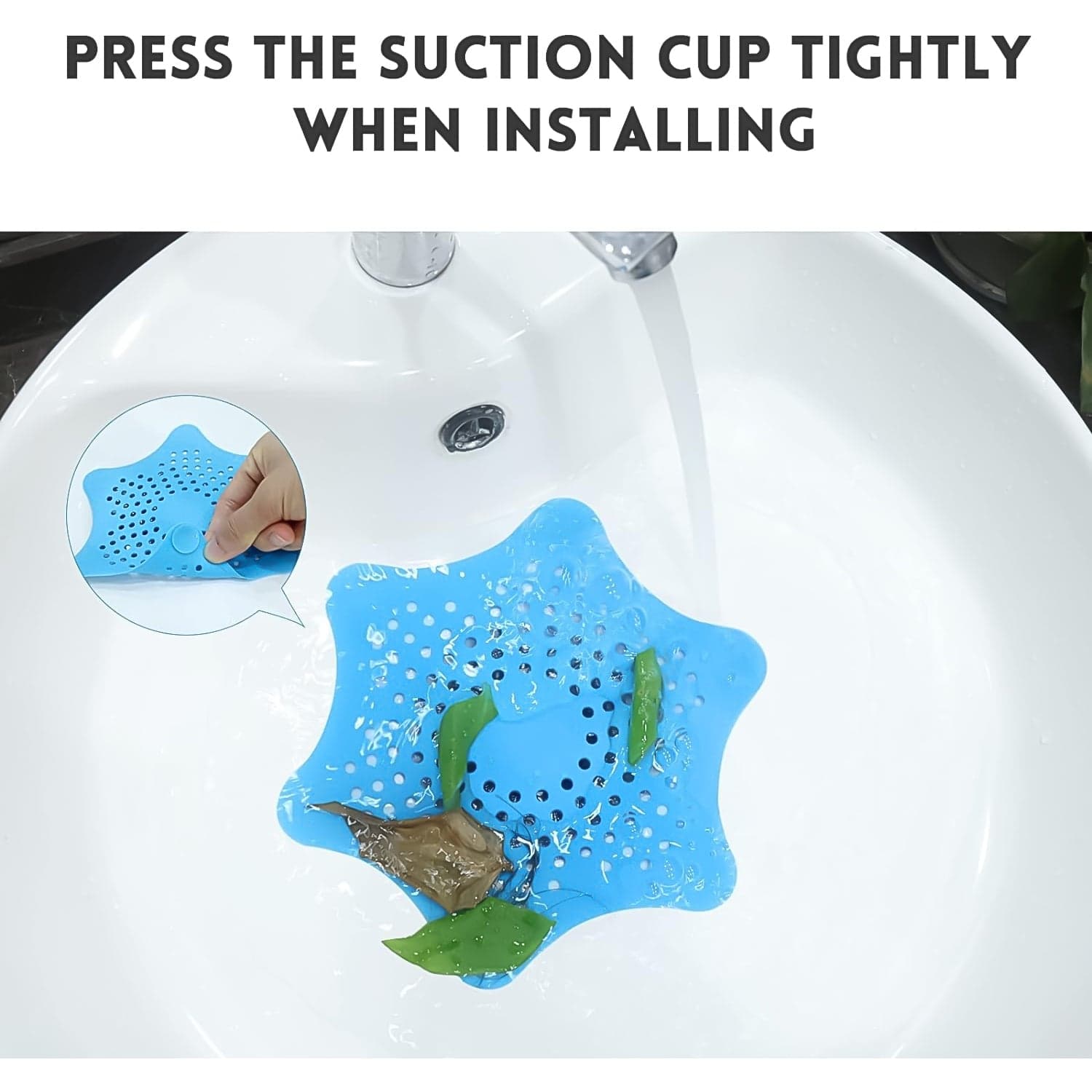Star Shape Suction Cup Kitchen Bathroom Sink Drain Strainer Hair Stopper Filter thumbnail 5