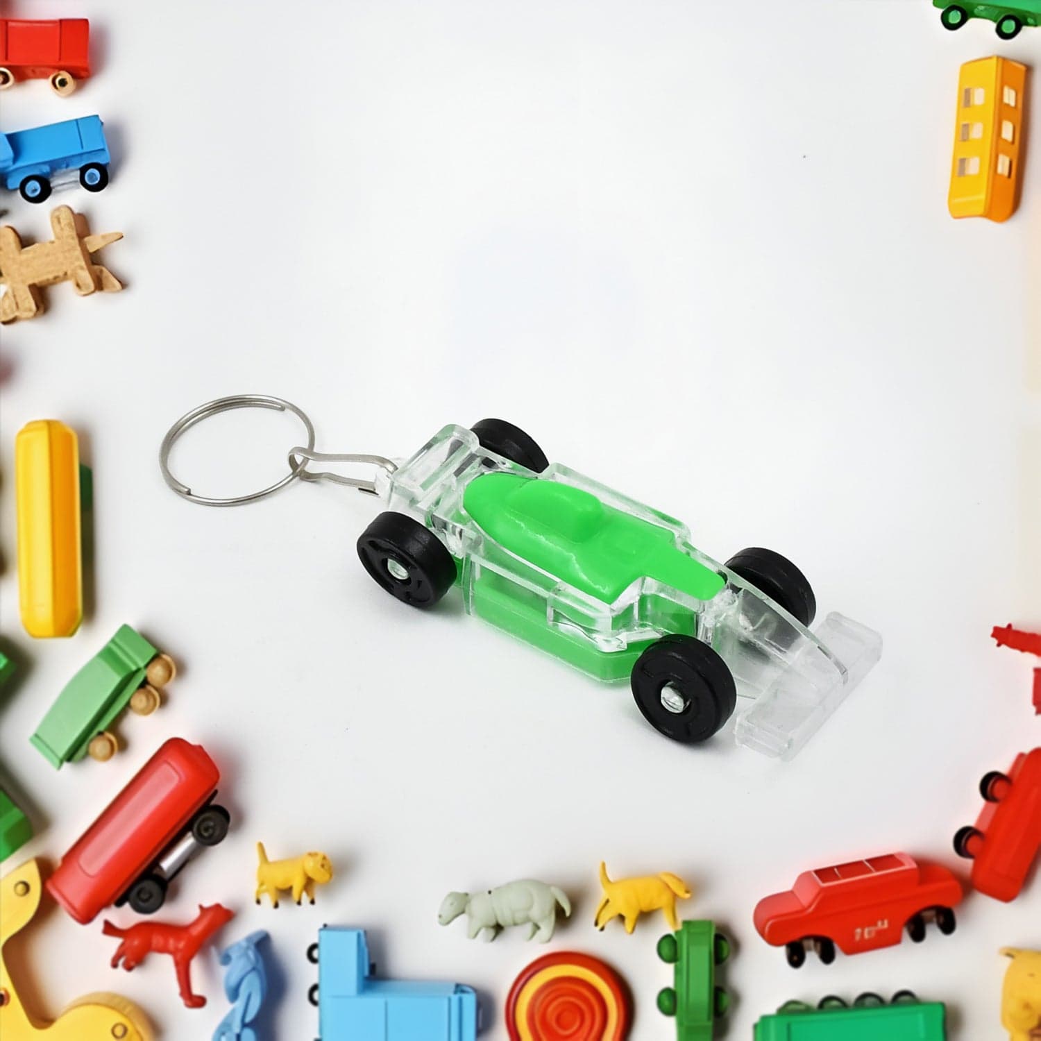 Cars Shape Keychain with On / Off Button LED Flashing Light (1 Pc) thumbnail 5