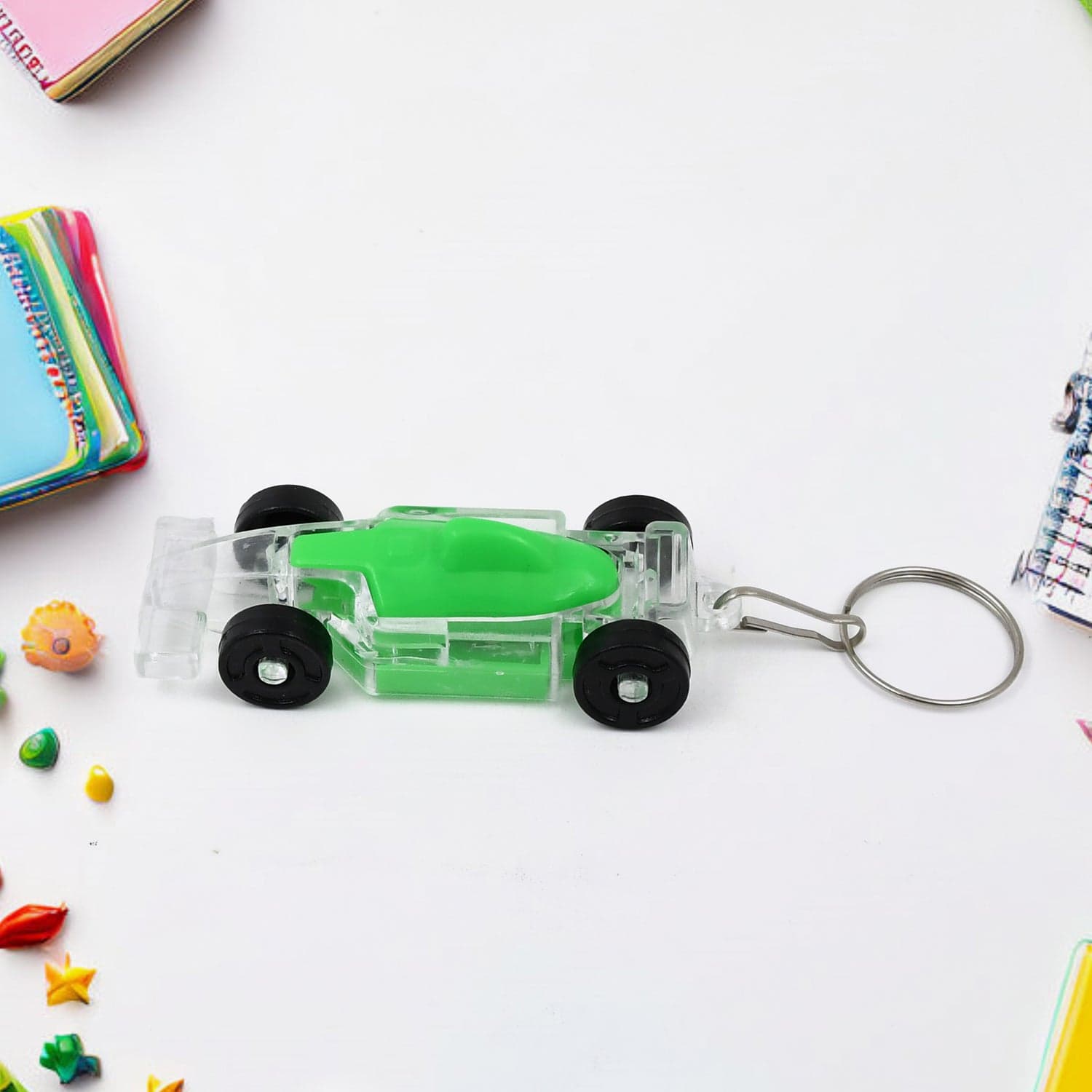Cars Shape Keychain with On / Off Button LED Flashing Light (1 Pc) thumbnail 6