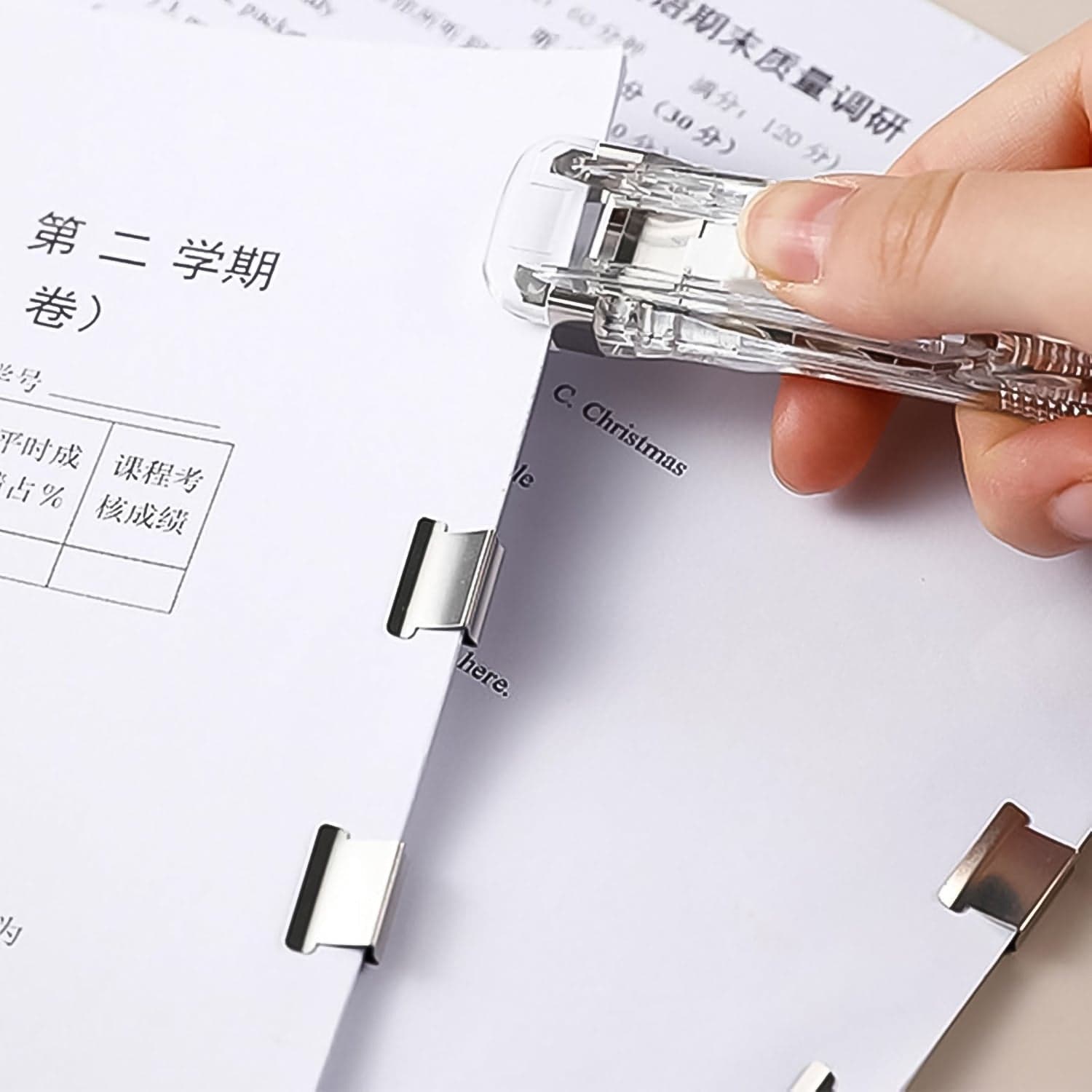 Portable Paper Clamp With 8 Pcs Clip Dispenser Handheld Paper Fast Clam (1 Set) thumbnail 5