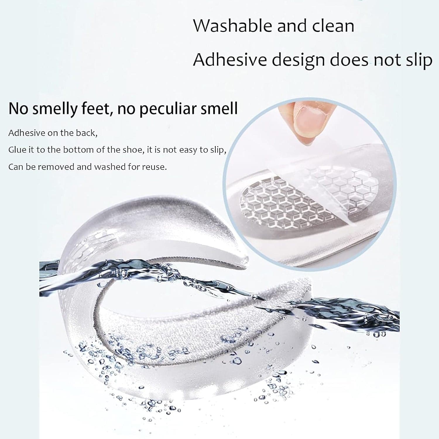 1 Pairs Silicone Heel Pads, Shoes Insole (12—7—2 Cm) thumbnail 3