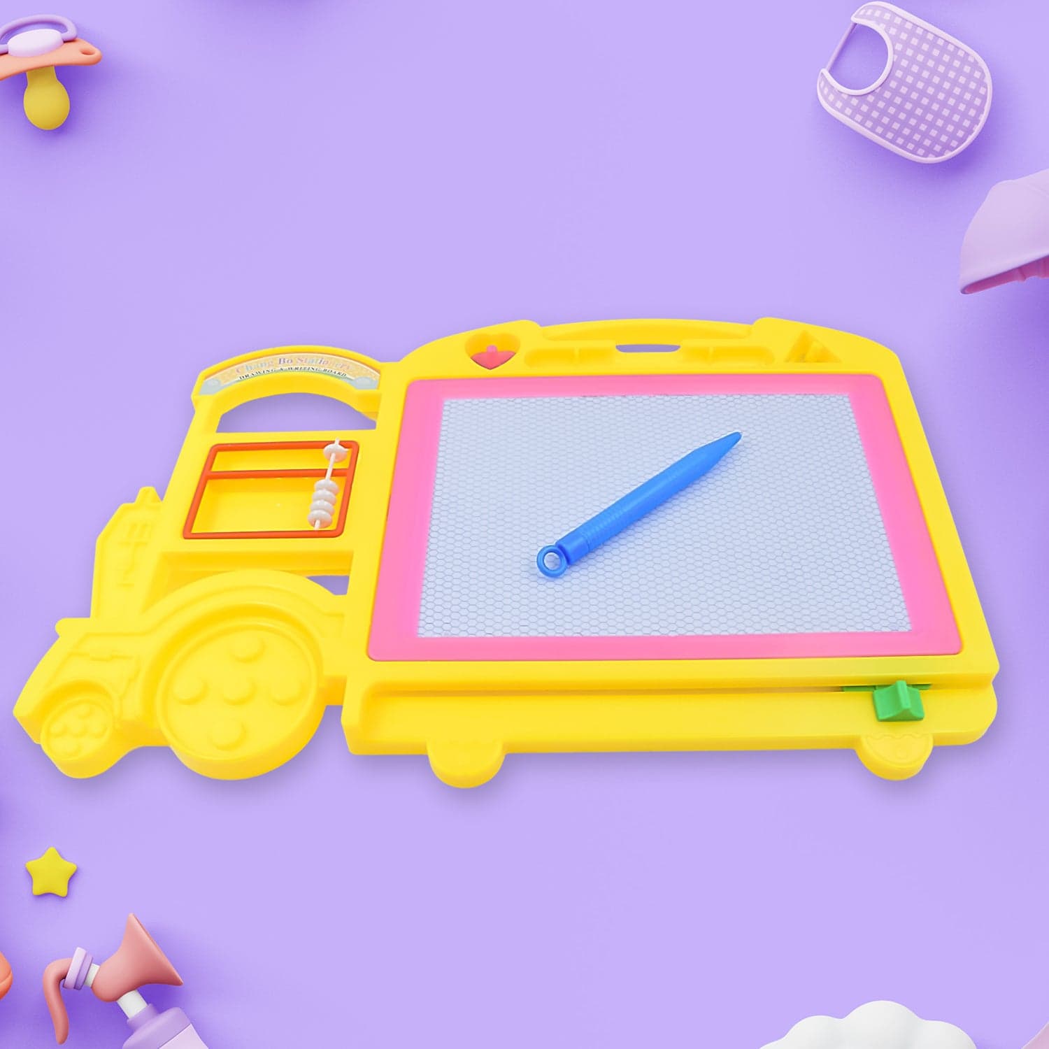 Bus Shape Drawing & Writing Slate Board for Kids (1 pc / 32 — 21 Cm) thumbnail 1