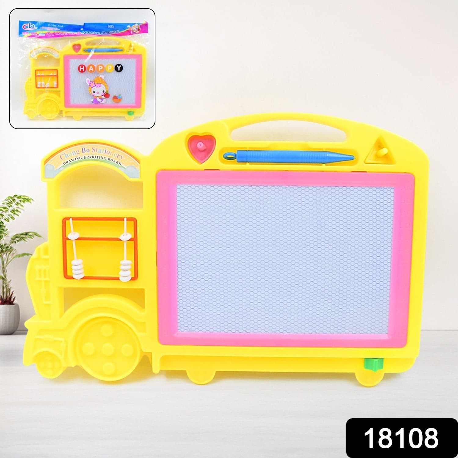 Bus Shape Drawing & Writing Slate Board for Kids (1 pc / 32 — 21 Cm) thumbnail 2