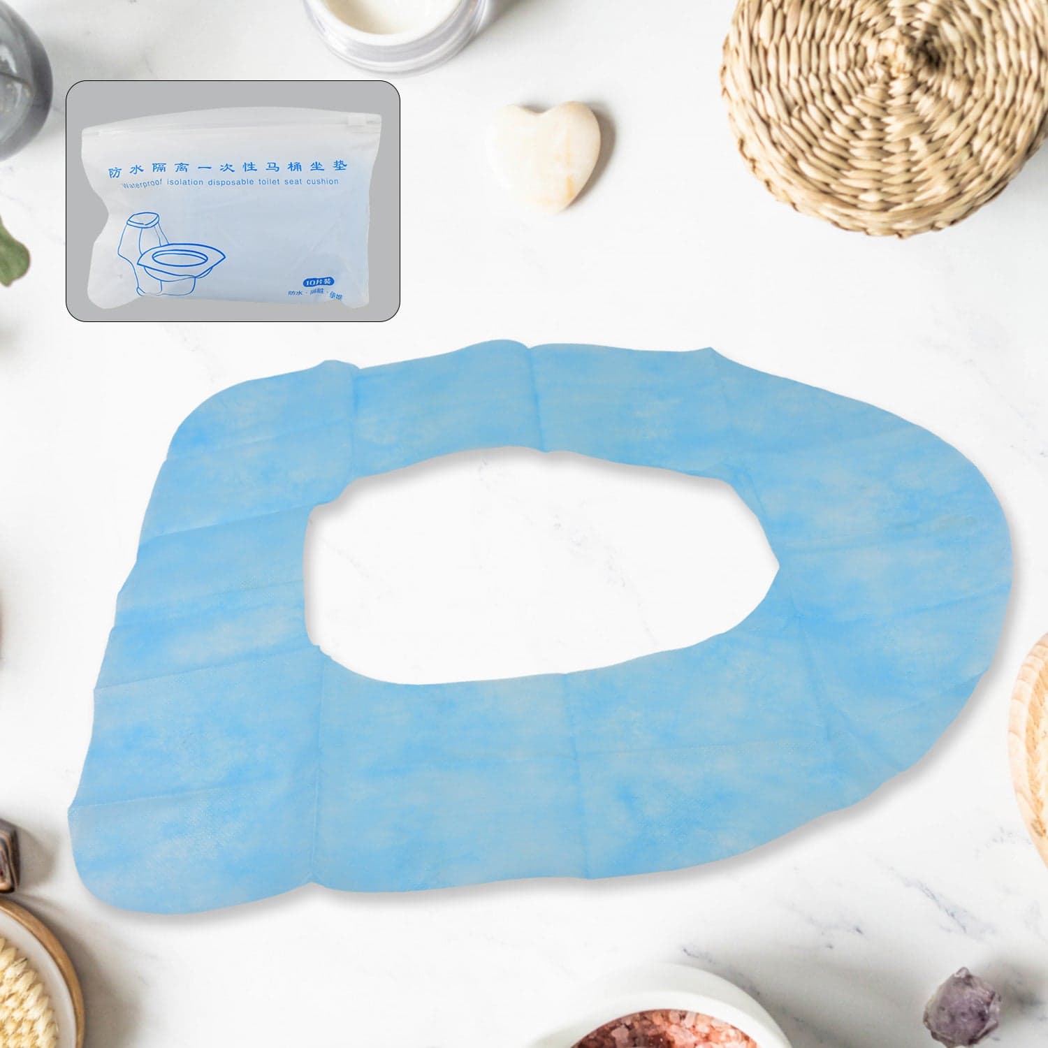Disposable Toilet Seat Covers / waterproof isolation Disposable Toilet Seat Cushion (10 Pcs Set) thumbnail 1