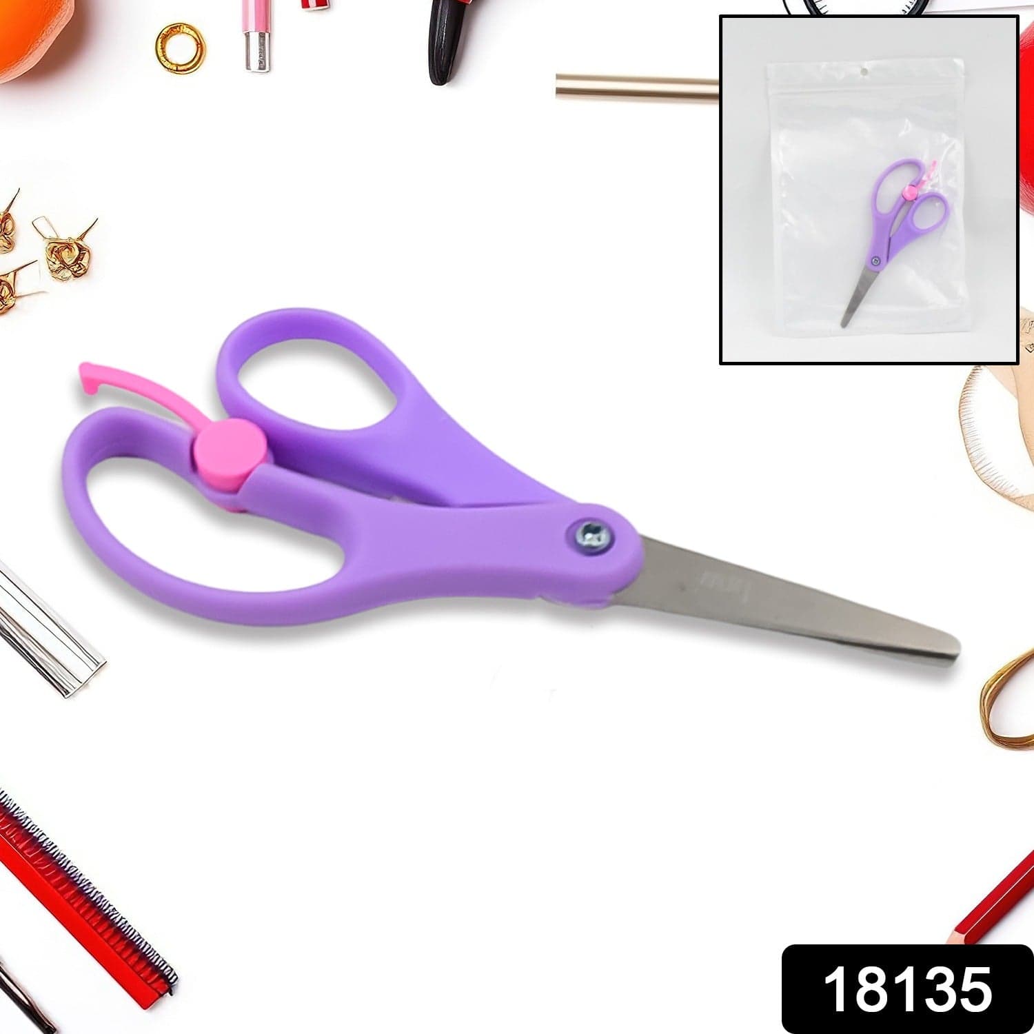 Multipurpose Scissors | Comfort Grip Handle And Stainless Steel Blades (1 Pc / Mix Color & Design) thumbnail 2
