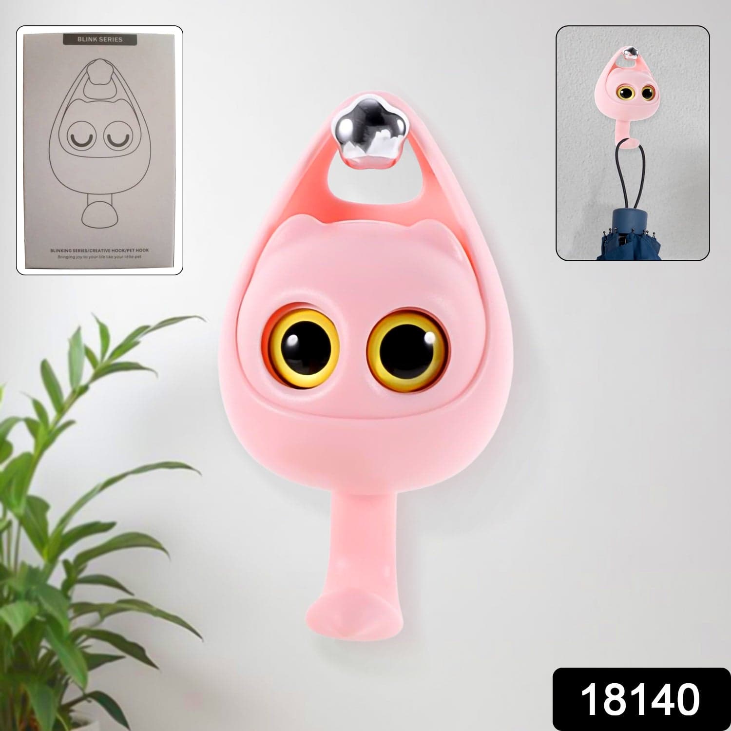 Creative Adhesive Coat Hook Wink Cat Hook (1 Pc) thumbnail 2