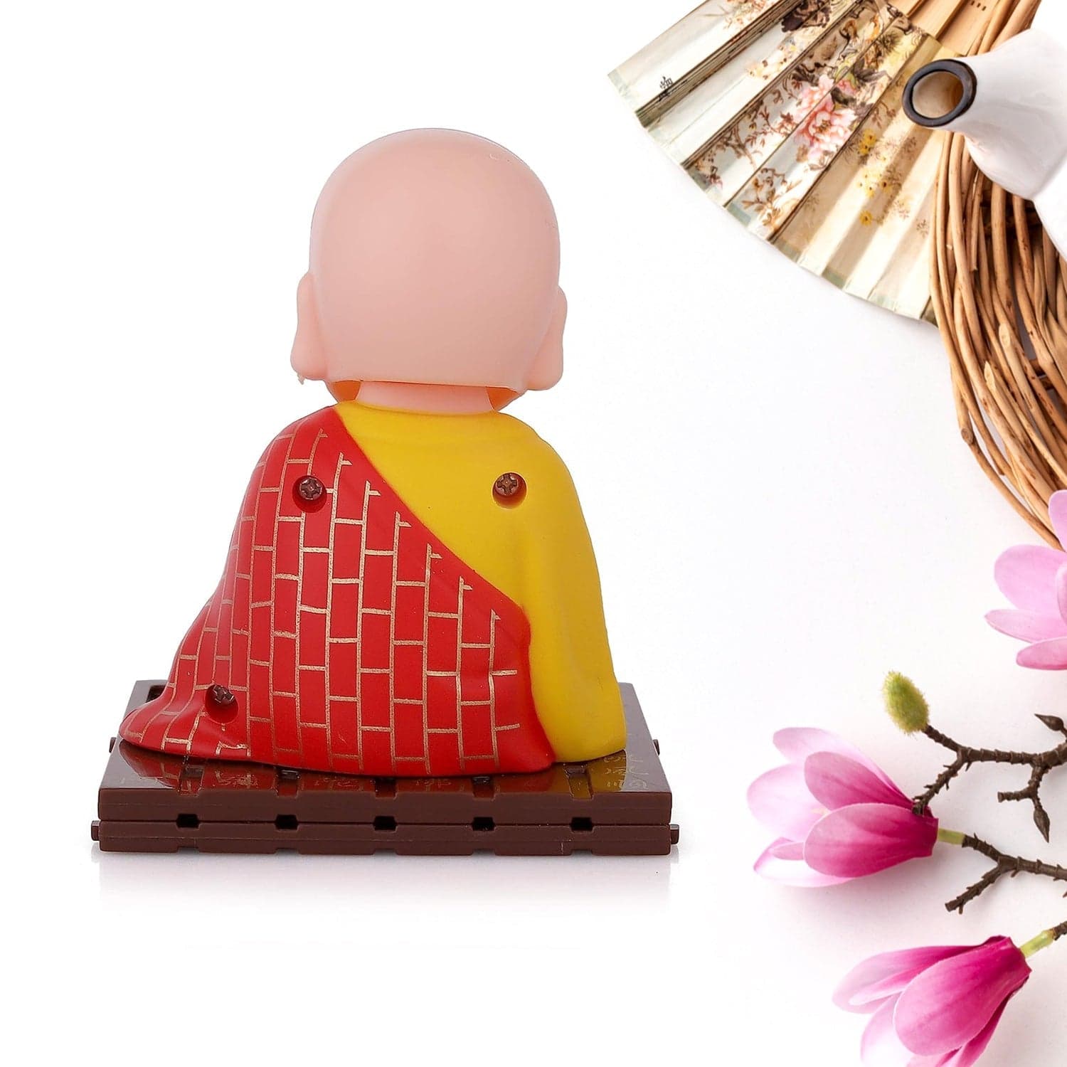 Solar Powered Sitting Buddha Statue, Moving Head and Hand (1 Pc / Medium) thumbnail 6