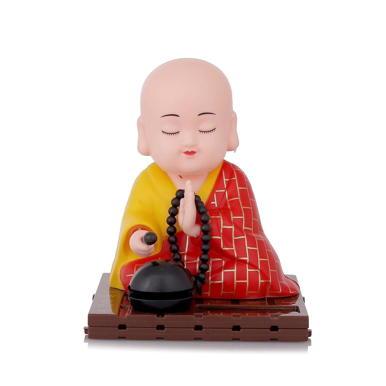 Solar Powered Sitting Buddha Statue, Moving Head and Hand (1 Pc / Medium) thumbnail 7
