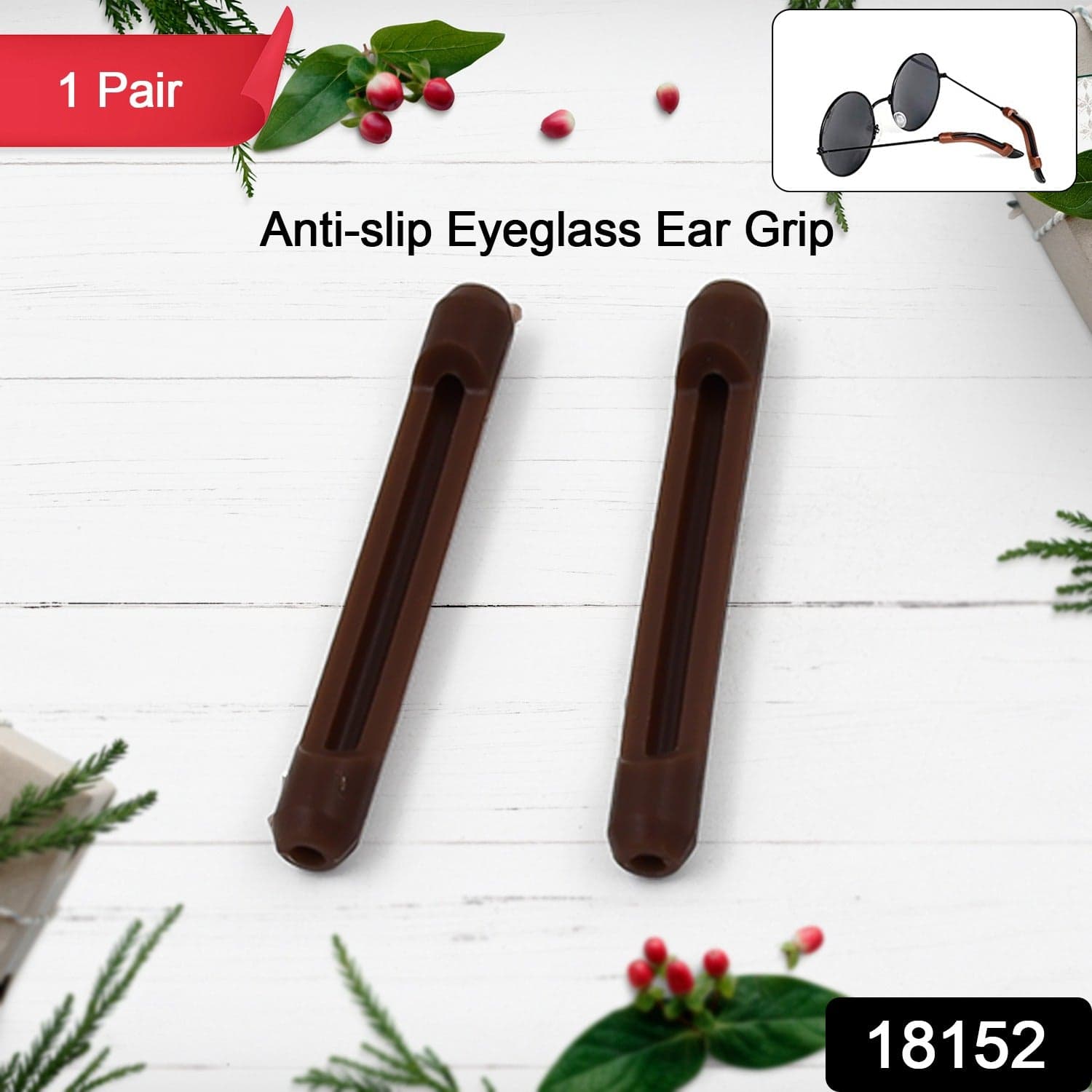 Eyeglass Anti Slip Ear Grip Soft Silicone Glasses Ear Hooks (1 Pair / Color May be Vary) thumbnail 2