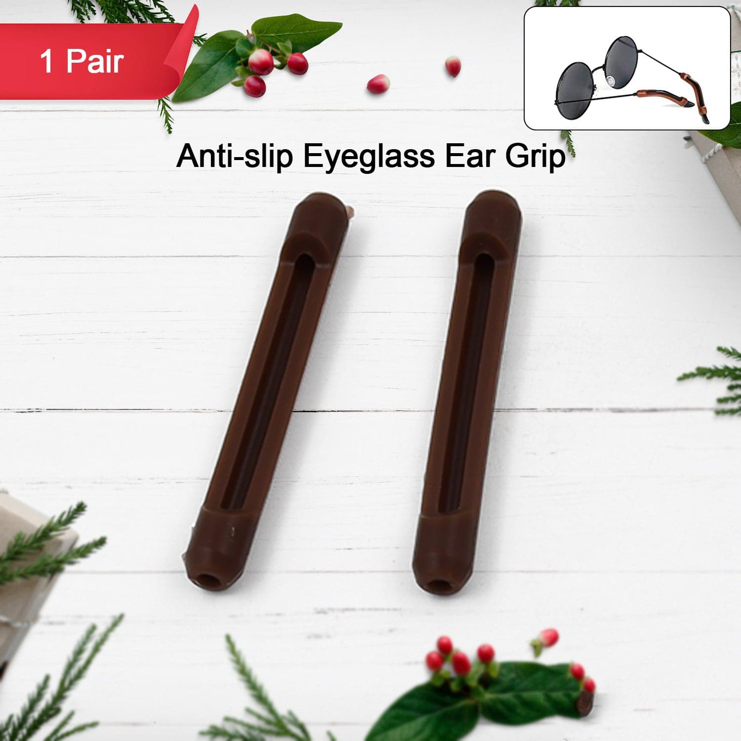 Eyeglass Anti Slip Ear Grip Soft Silicone Glasses Ear Hooks (1 Pair / Color May be Vary) thumbnail 3
