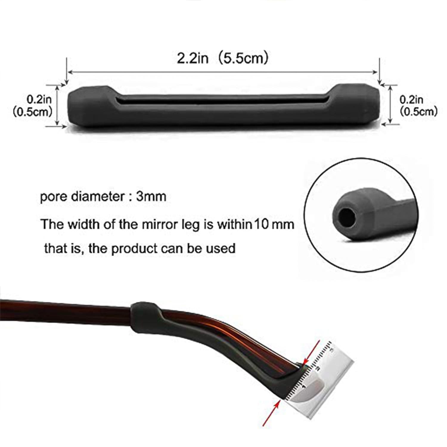 Eyeglass Anti Slip Ear Grip Soft Silicone Glasses Ear Hooks (1 Pair / Color May be Vary) thumbnail 6