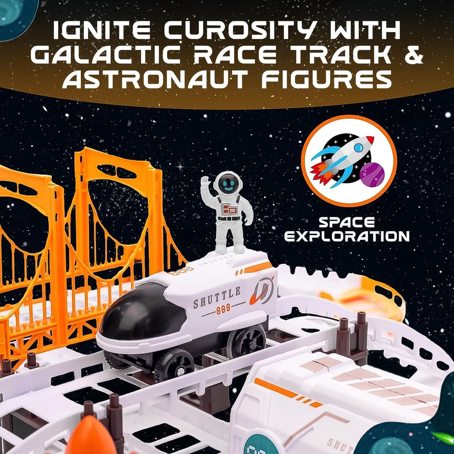 Outer Space Race Track Set for Kids Toys (1 Set) thumbnail 3
