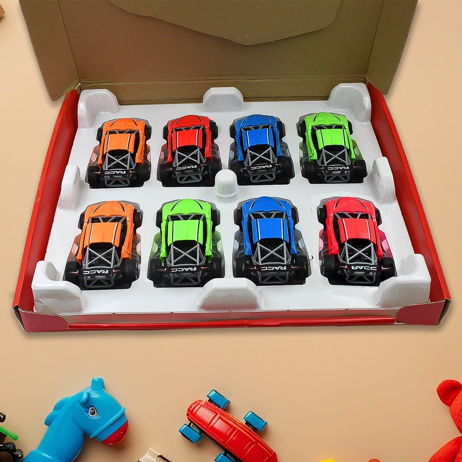 Mini Pull Back Racing Car Widely Used By Kids & Children (8 Pcs Set / Mix Color) thumbnail 1