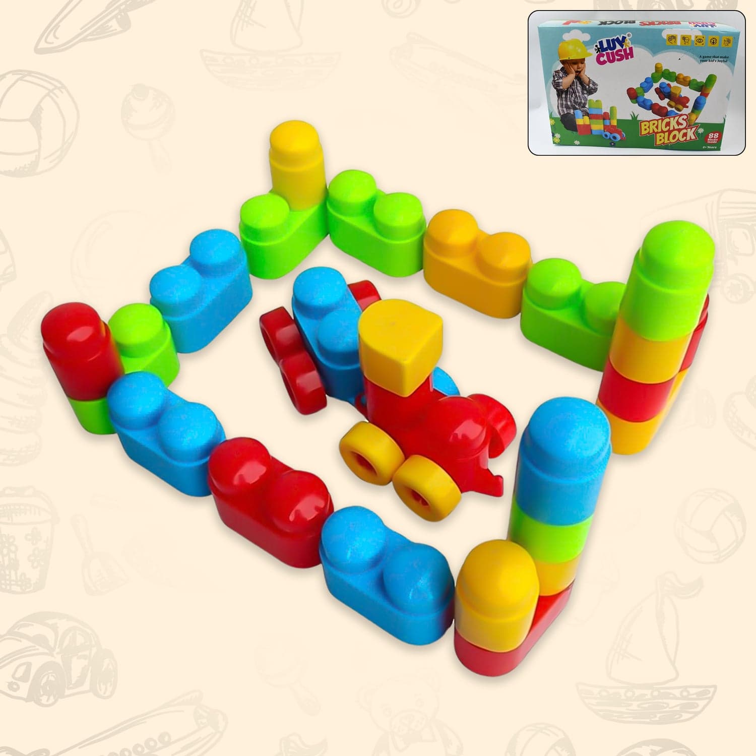 Bricks Blocks Building toy (88 Pcs Building Blocks) thumbnail 1