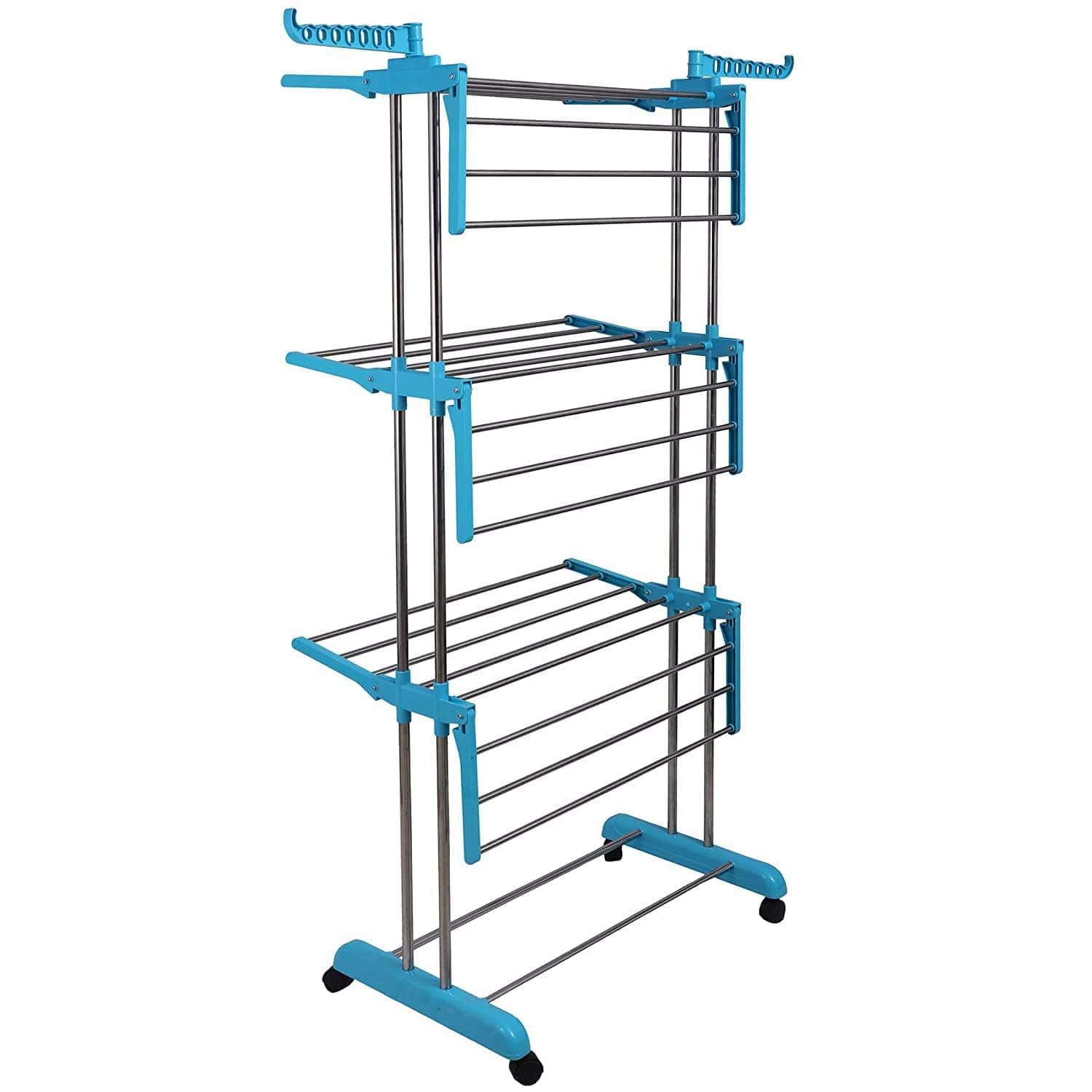 Premium Heavy Duty Stainless Steel 3 Layer Foldable Cloth Drying Stand (1 Set / With Colour Box) thumbnail 2