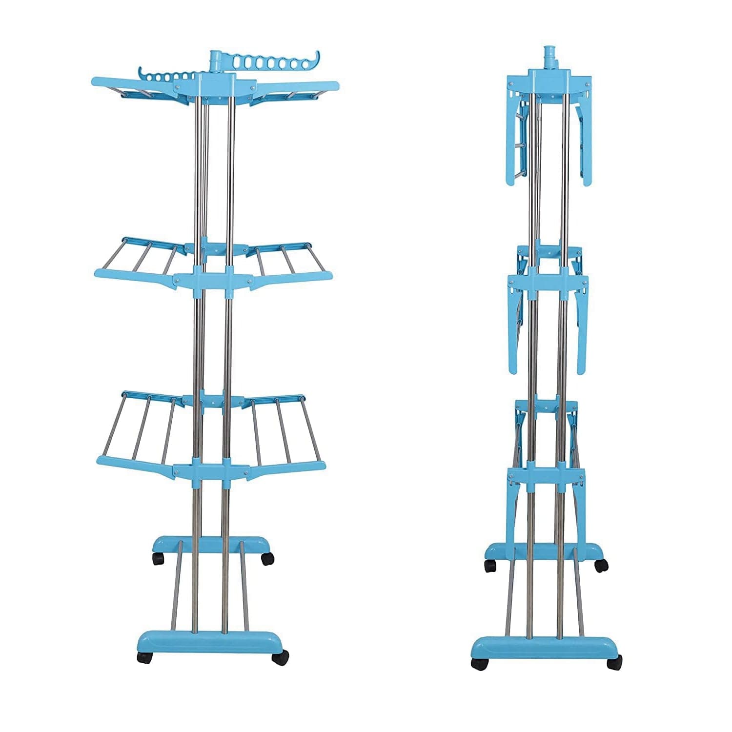 Premium Heavy Duty Stainless Steel 3 Layer Foldable Cloth Drying Stand (1 Set / With Colour Box) thumbnail 4