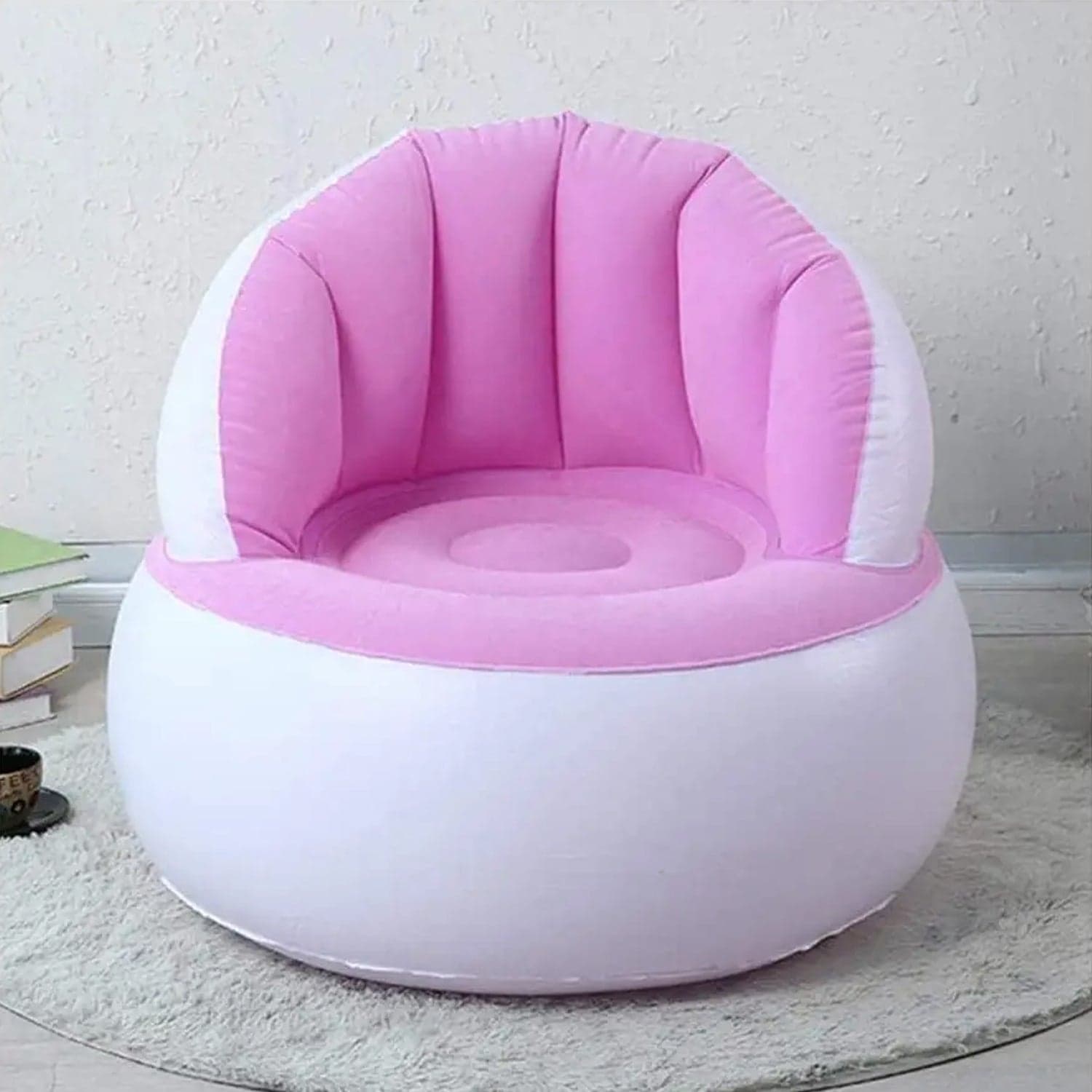 Kids inflatable sofa chair with backrest & Foot Air Pump with Hose (1 Set / 85x74 Cm Approx) thumbnail 1