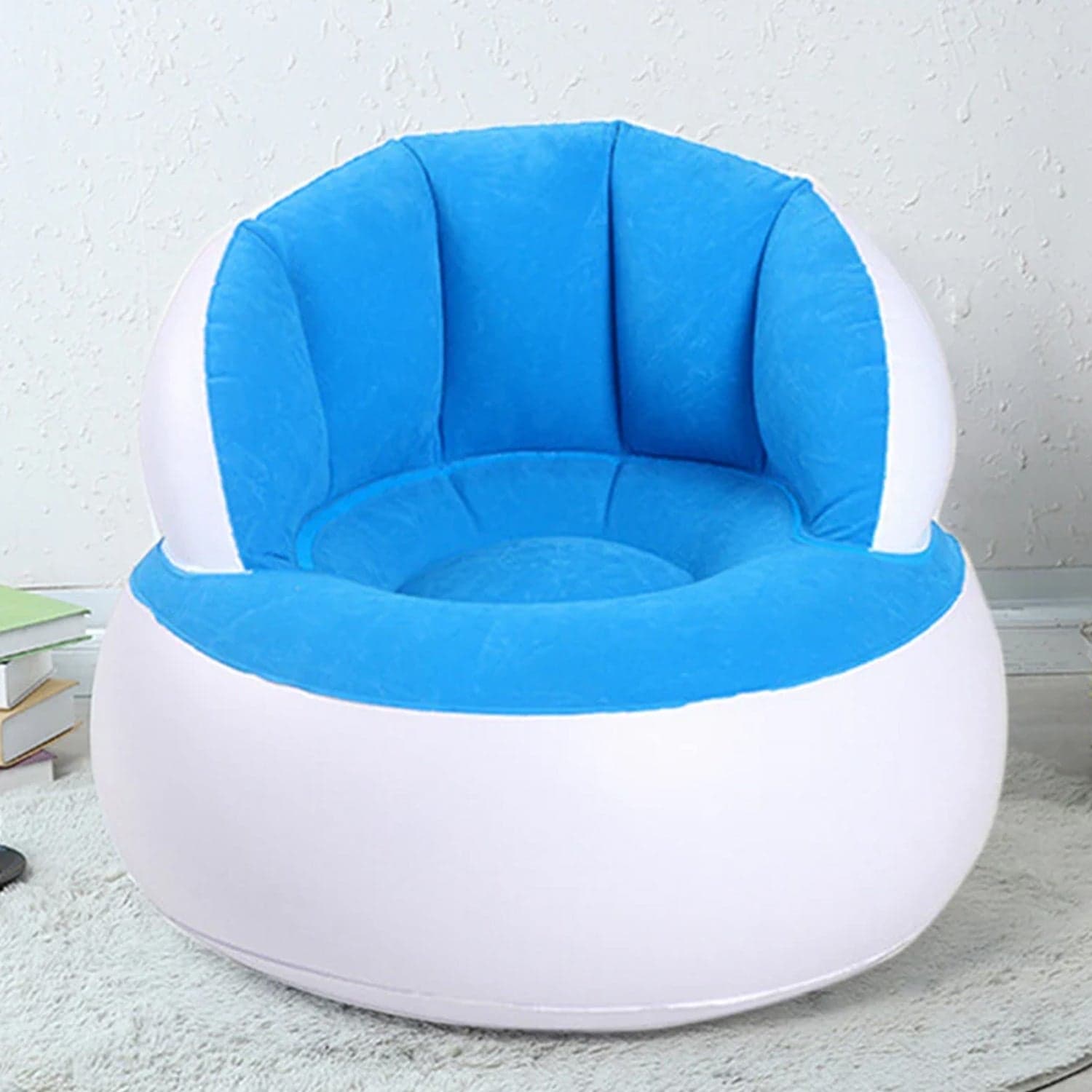 Kids inflatable sofa chair with backrest & Foot Air Pump with Hose (1 Set / 85x74 Cm Approx) thumbnail 3