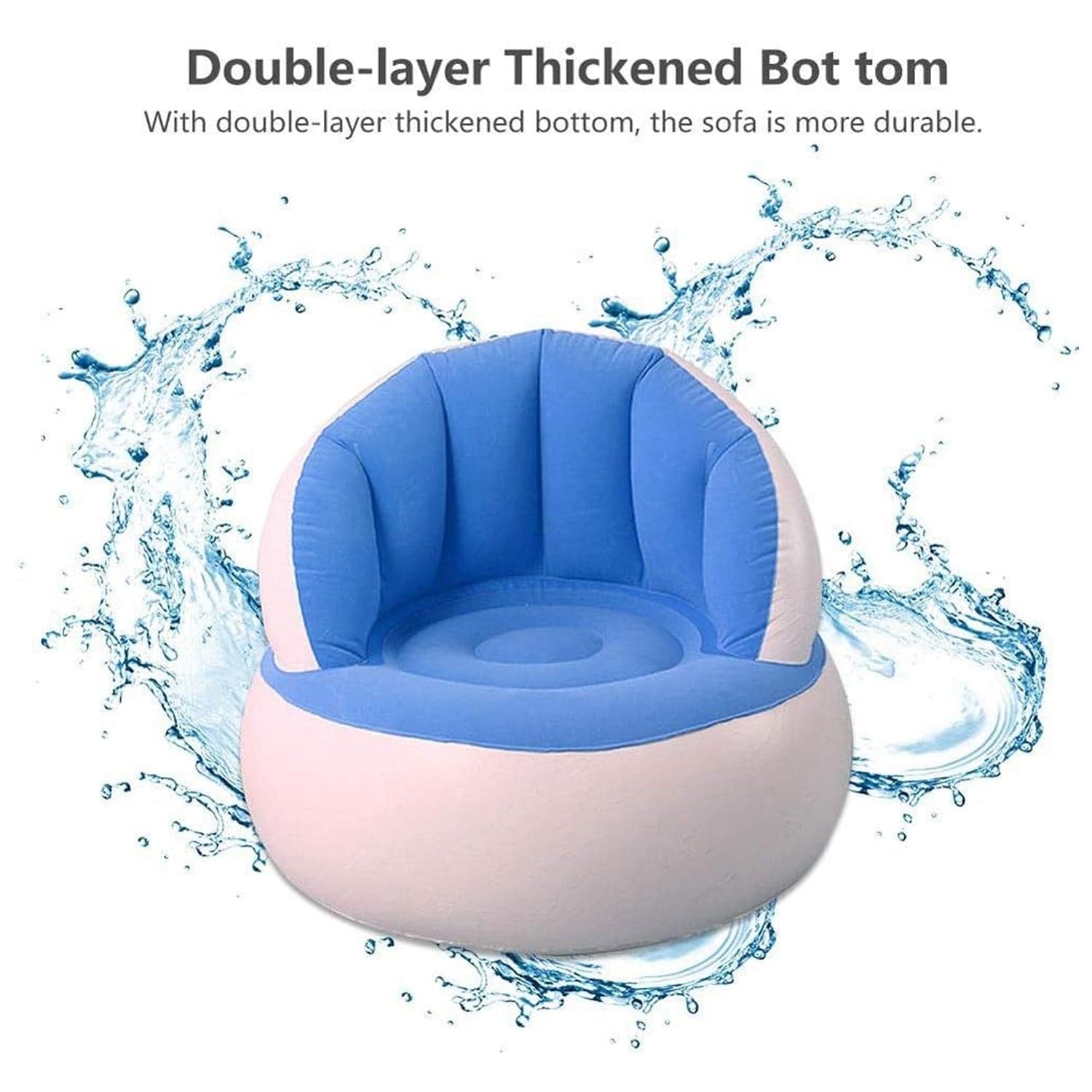 Kids inflatable sofa chair with backrest & Foot Air Pump with Hose (1 Set / 85x74 Cm Approx) thumbnail 4