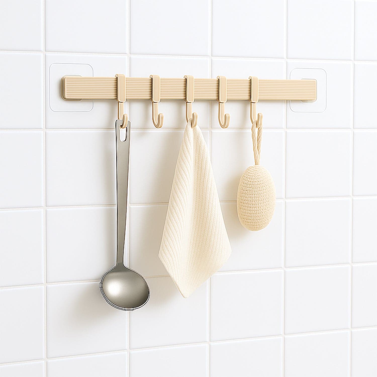 Self Adhesive 6 Hook Wall Hanging Rack 1 Pc thumbnail 5