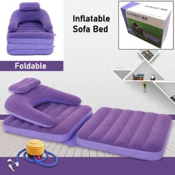 2 In 1 Air Mattress & Lounger, Portable Inflatable Mattress Air Sofa With Air Hand Pump (175—75 Cm)