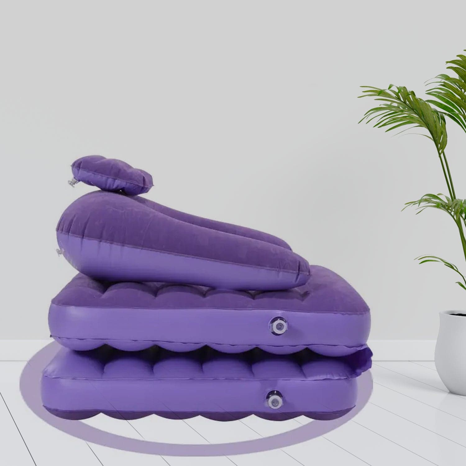 2 In 1 Air Mattress & Lounger, Portable Inflatable Mattress Air Sofa With Air Hand Pump (175—75 Cm) thumbnail 4