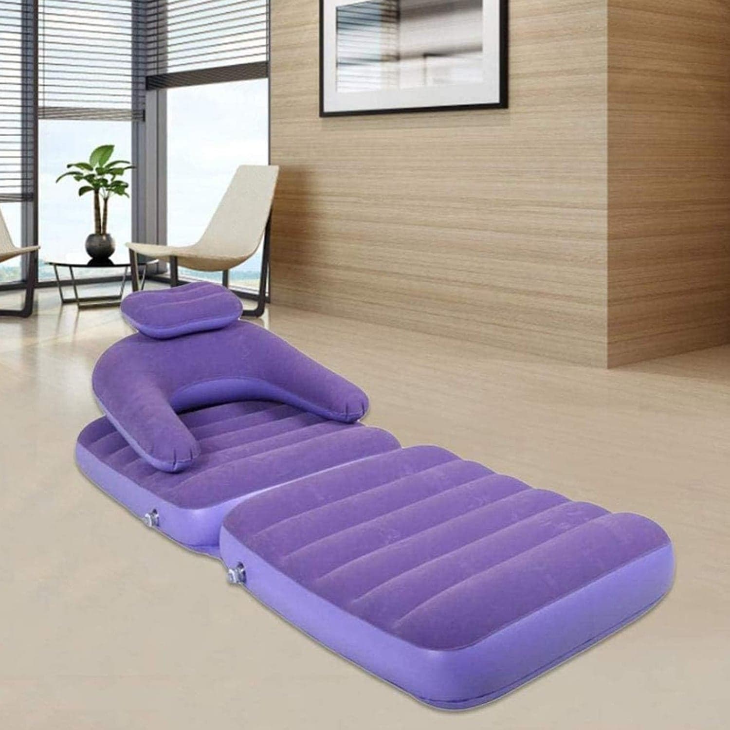 2 In 1 Air Mattress & Lounger, Portable Inflatable Mattress Air Sofa With Air Hand Pump (175—75 Cm) thumbnail 8