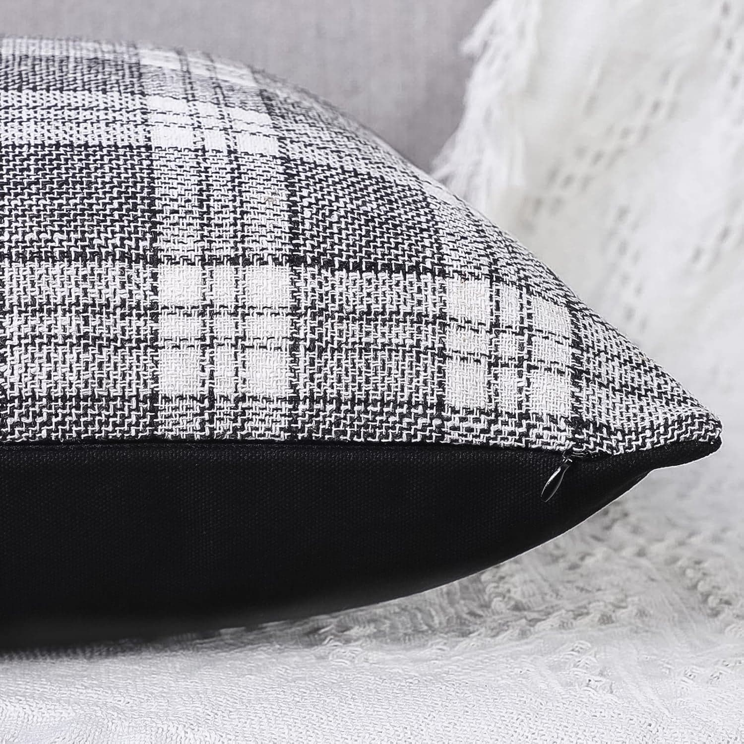 Pillow Covers Cushion Cases Soft Leather and Cotton (23 — 22 Inch / 1 Pair / 2 Pc) thumbnail 3