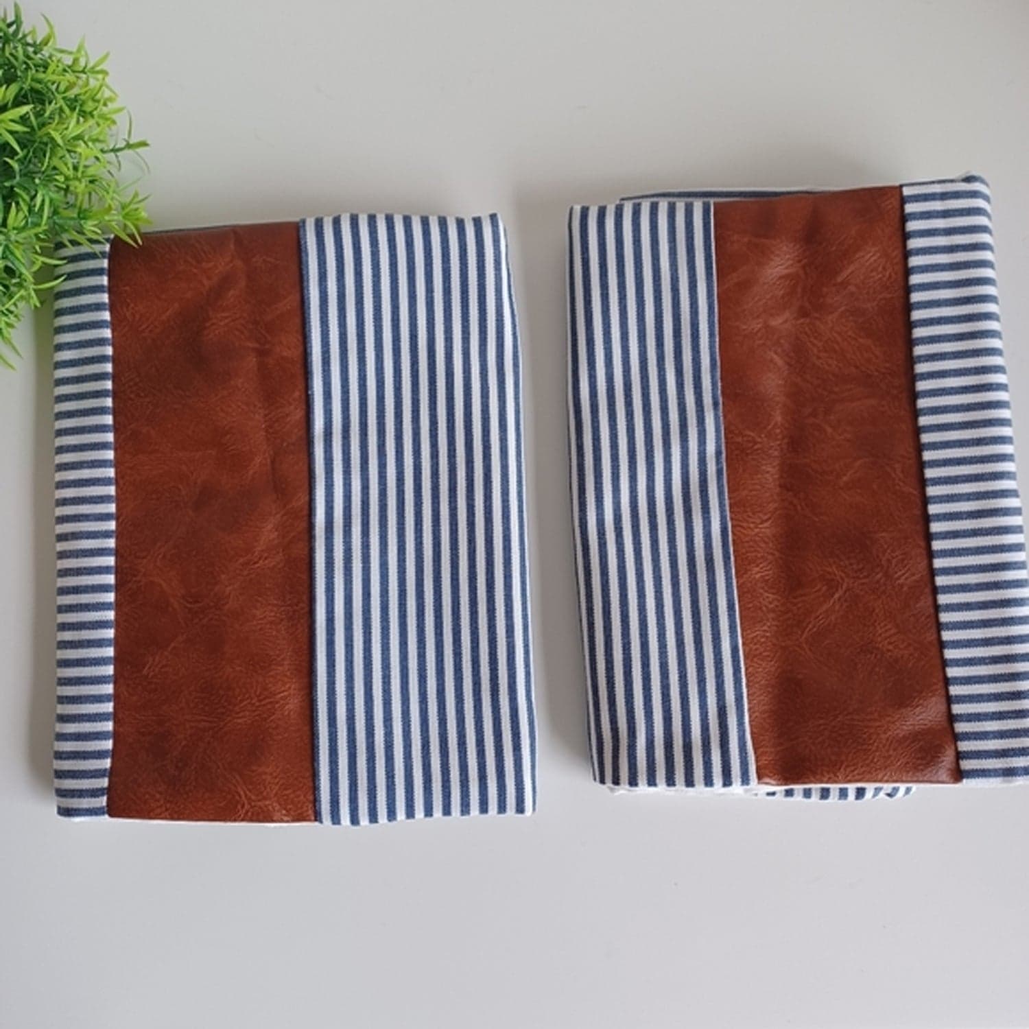 Pillow Covers, leather & cotton Cushion Covers (16 — 16 Inch / 1 Pair / 2 Pc) thumbnail 5