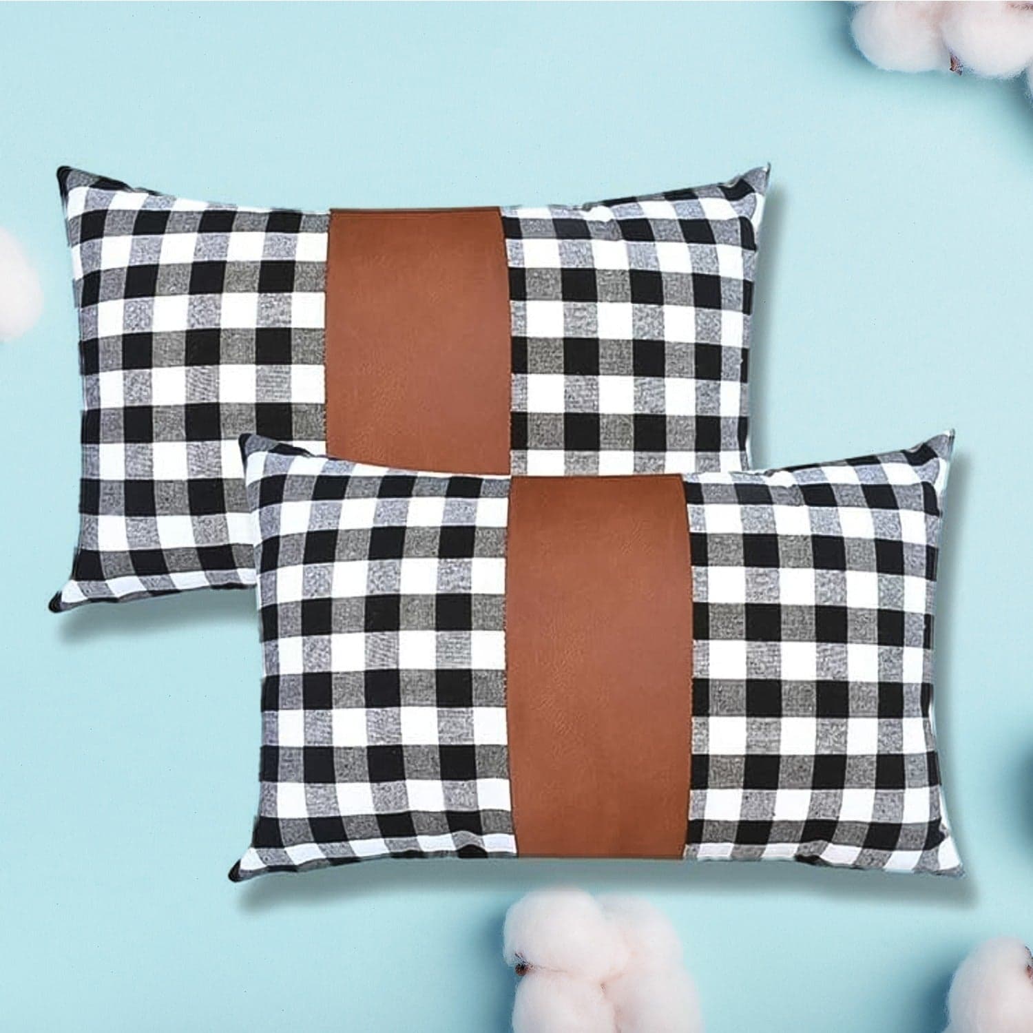 Pillow Covers, Leather & Cotton Cushion Covers (19 — 12 Inch / 1 Pair / 2 Pc) thumbnail 4