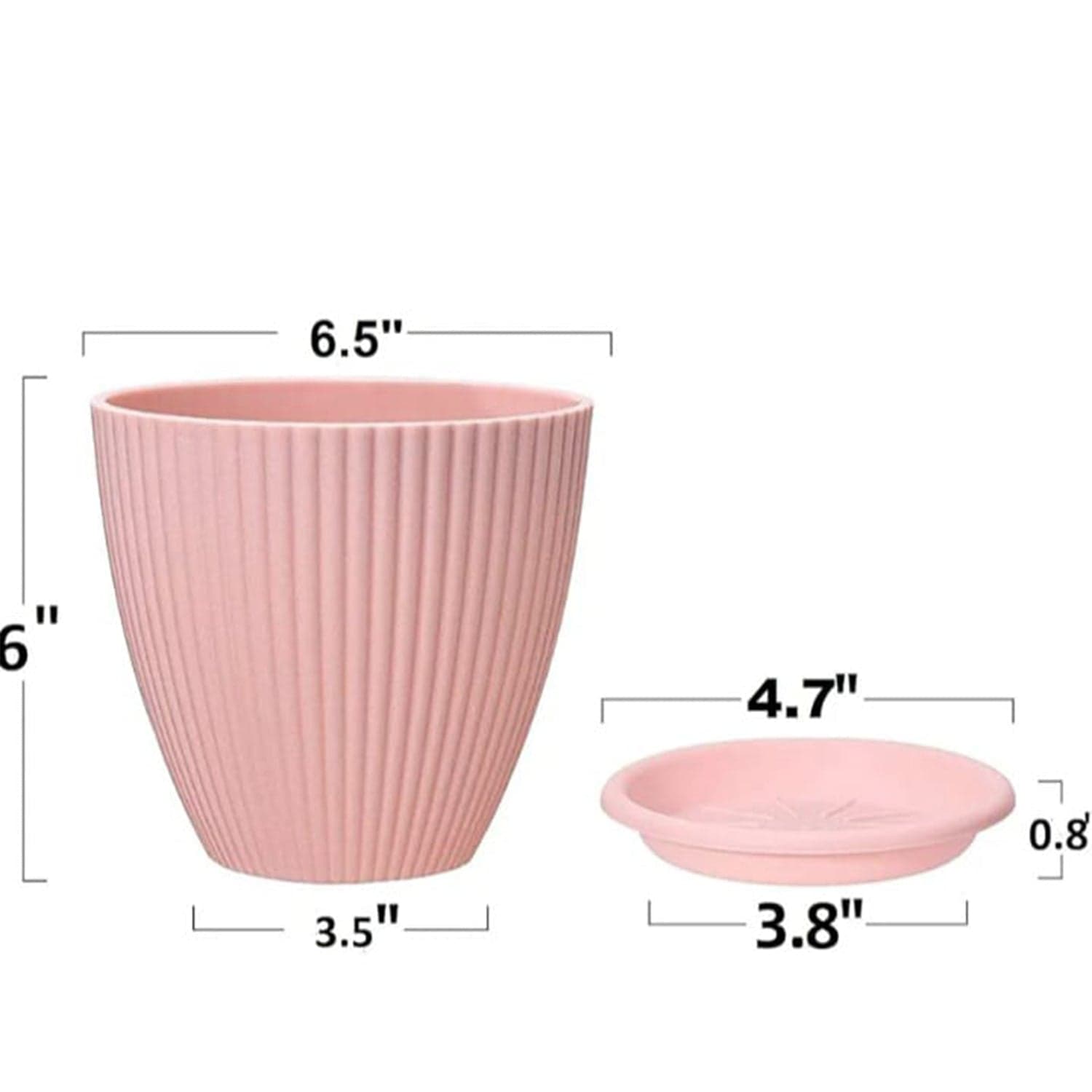 Round Plastic Flower Pot with Bottom Tray (5 Pcs Set / With Color Box) thumbnail 7