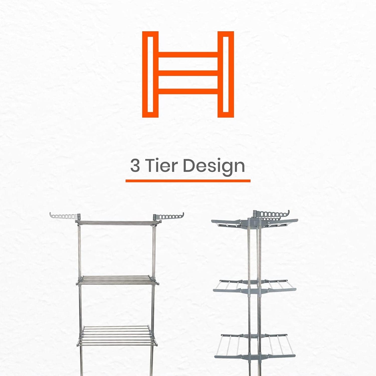 Premium Heavy Duty Stainless Steel 3 Layer Foldable Cloth Drying Stand (1 Set / With Color Box) thumbnail 3